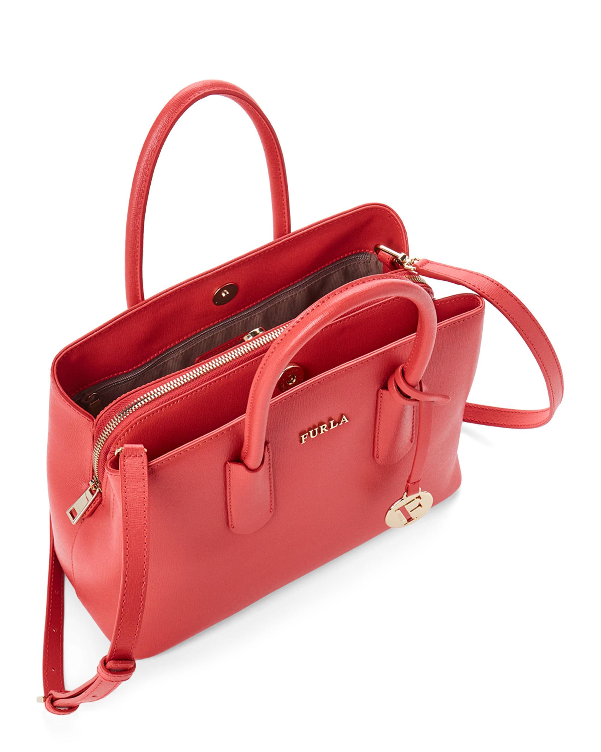 Furla Tessa Small Leather Satchel in Red Lyst