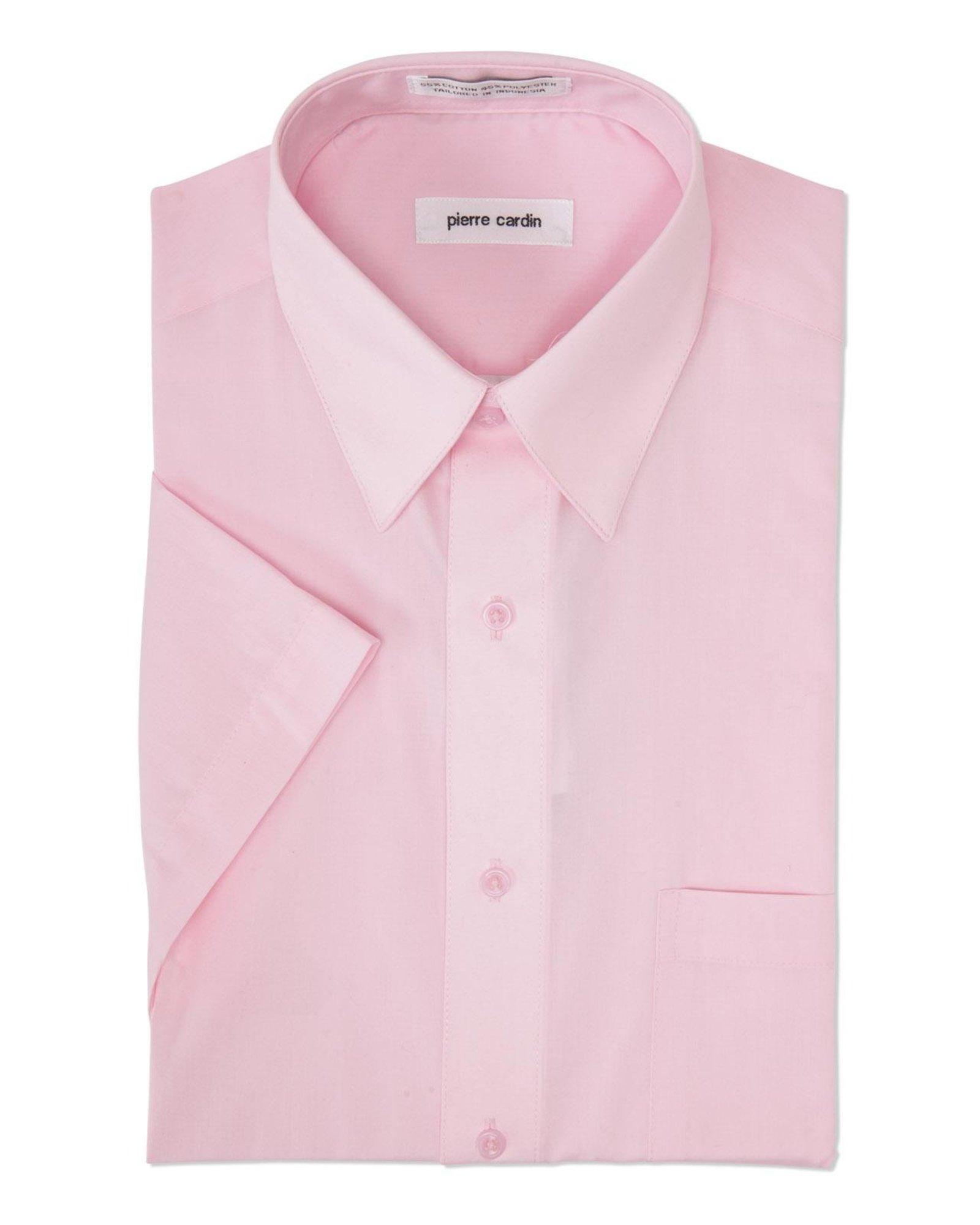 Pierre cardin Pink Short Sleeve Dress Shirt in Pink for Men | Lyst