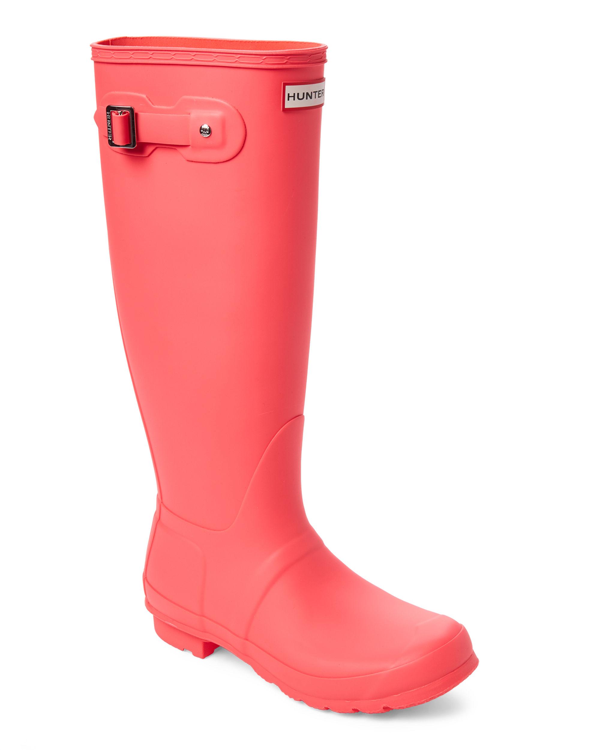 tall pink rain boots