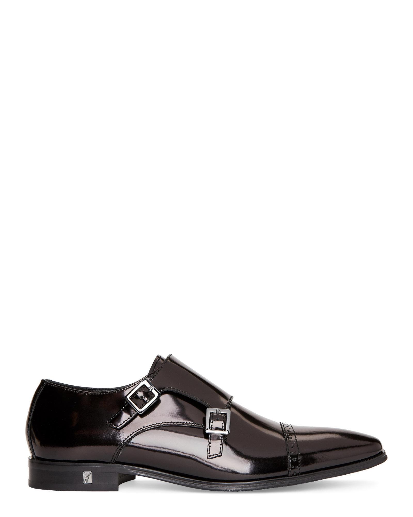 versace spazzolato leather monk strap loafer
