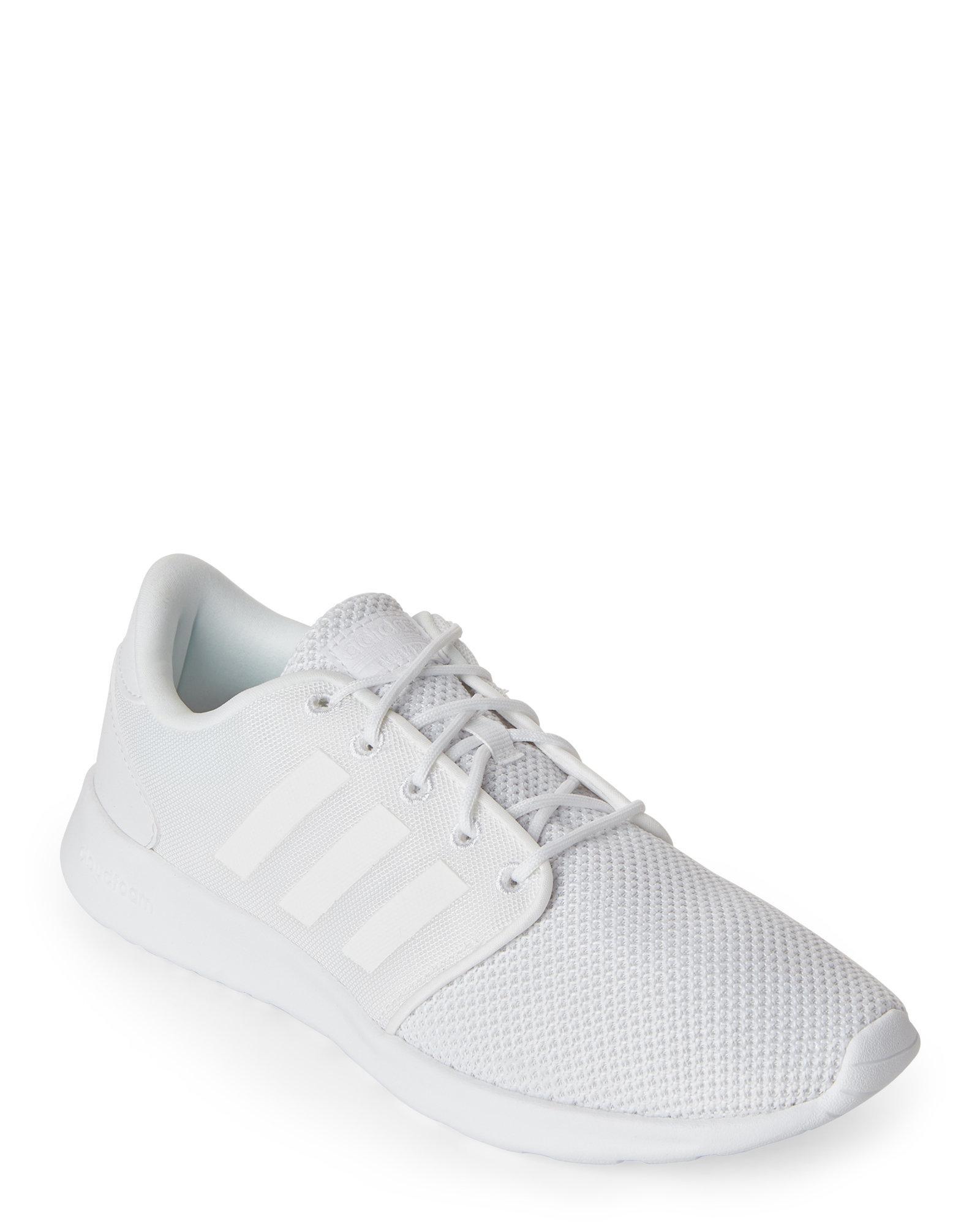 lyst adidas bianco cloudfoam qt racer basso alto scarpe bianche lyst adidas bianco cloudfoam qt racer basso alto scarpe bianche