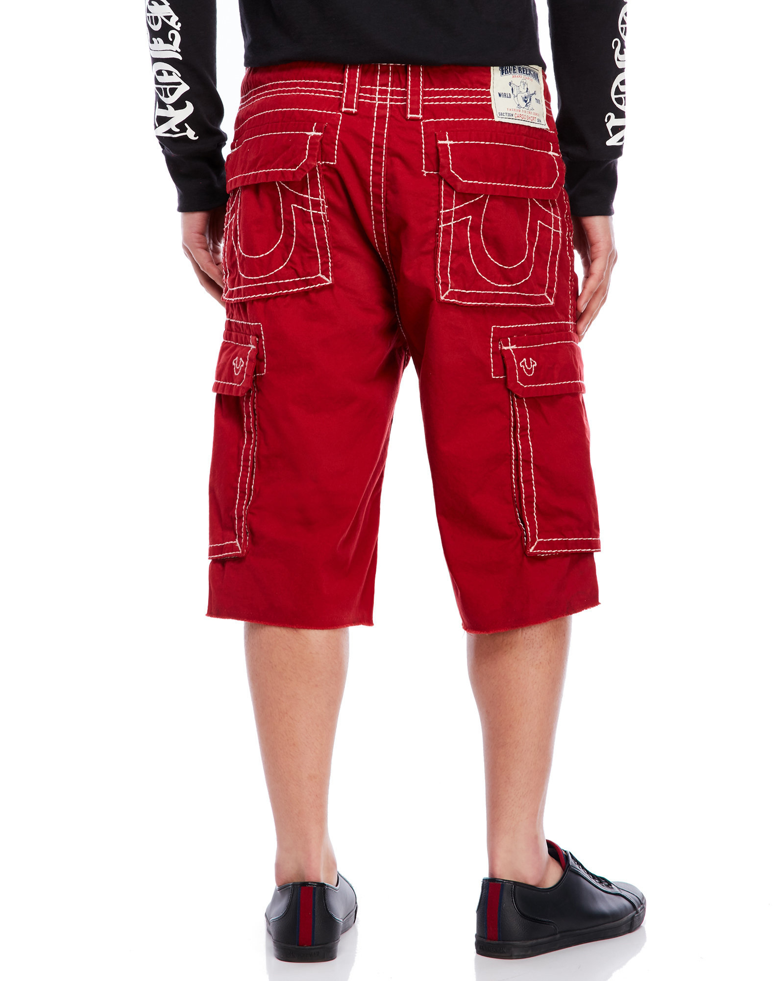 True Religion Cotton Big T Cargo Shorts in Red for Men Lyst