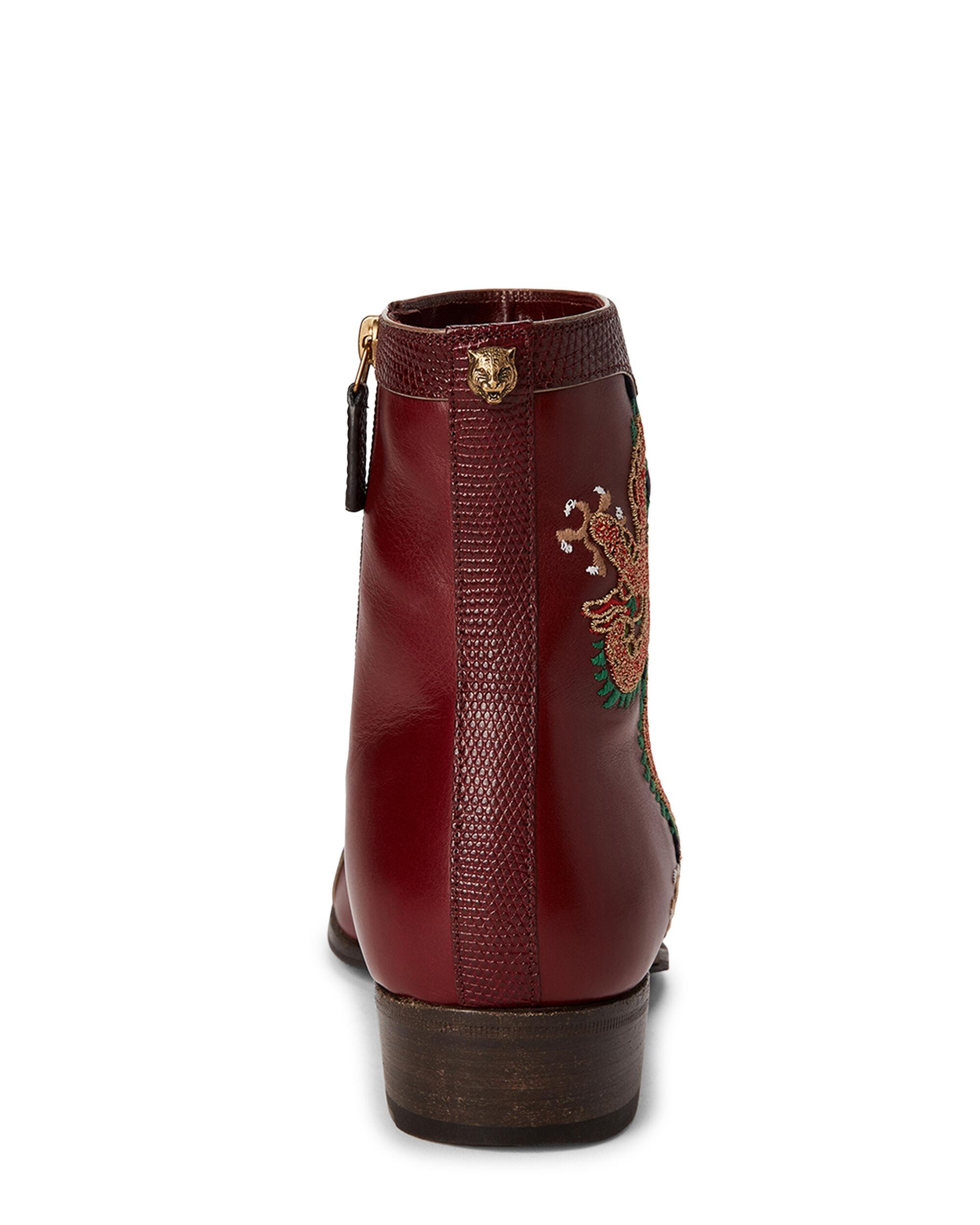 gucci leather boot with dragon