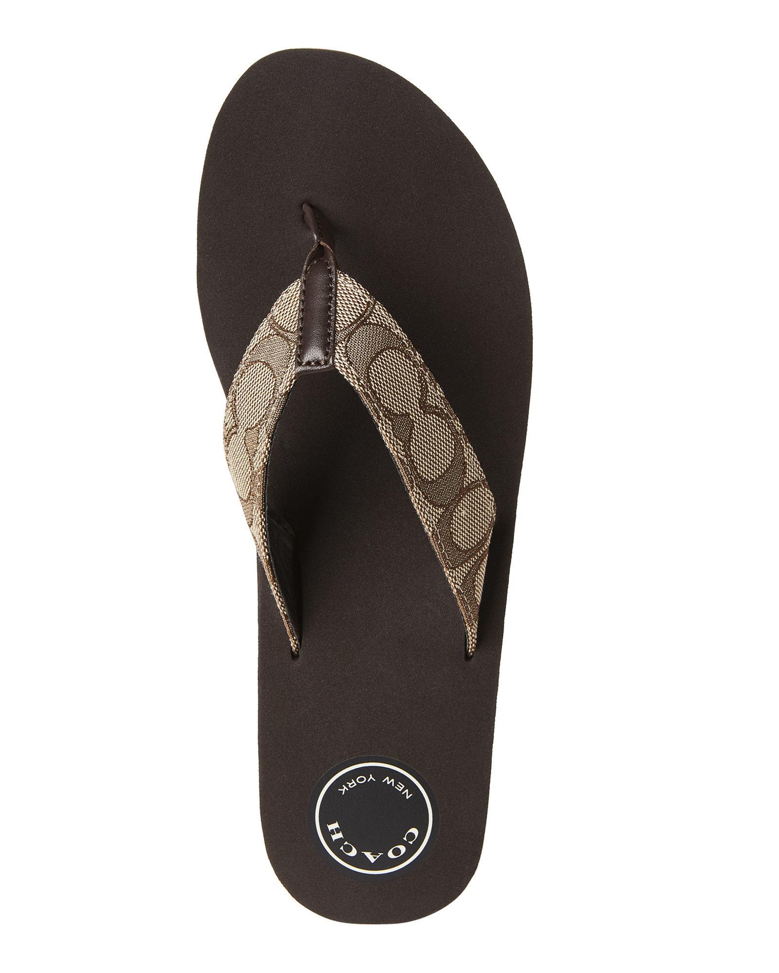 coach signature flip flops