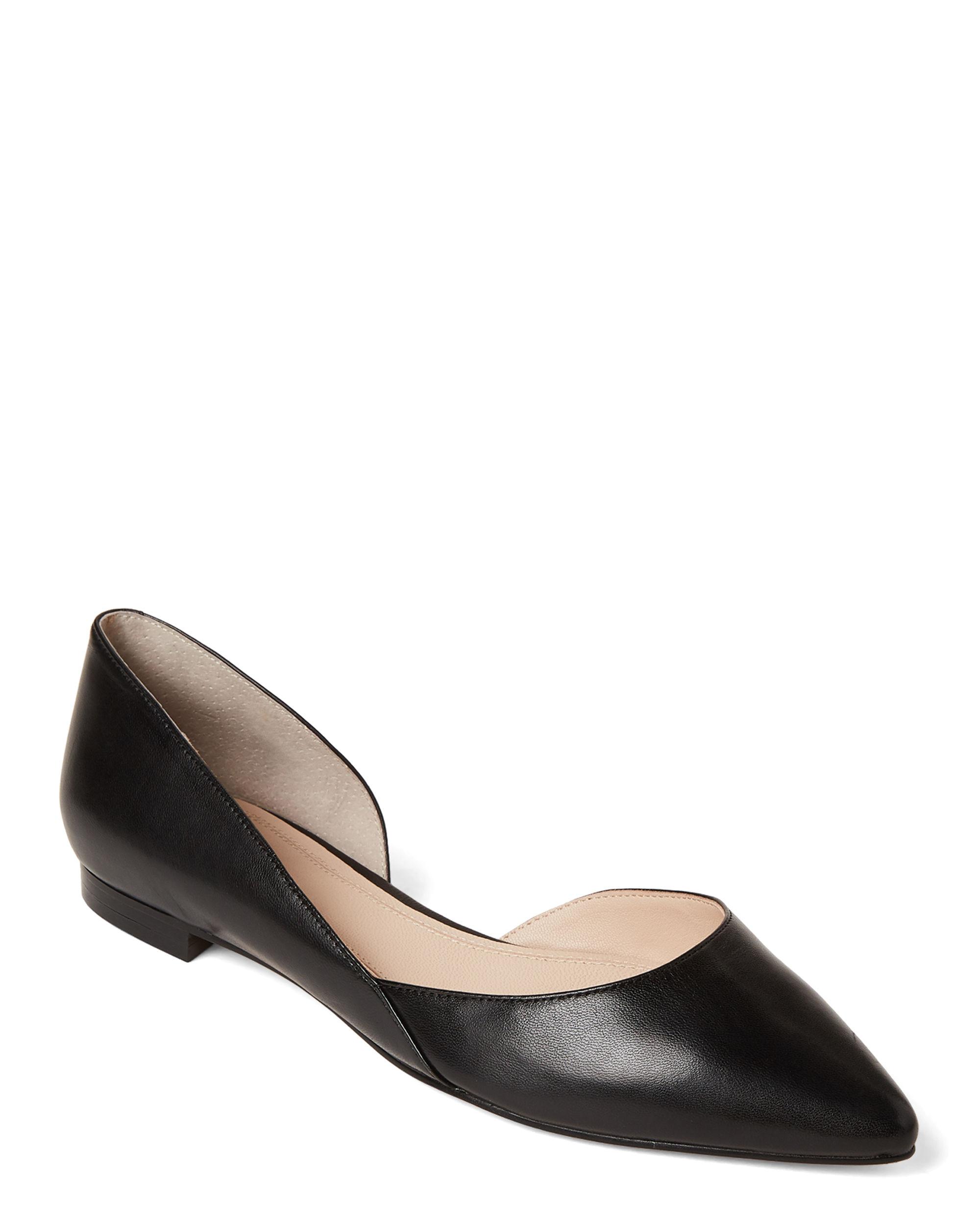 Marc Fisher Black Sunny D'orsay Leather Flats in Black - Lyst