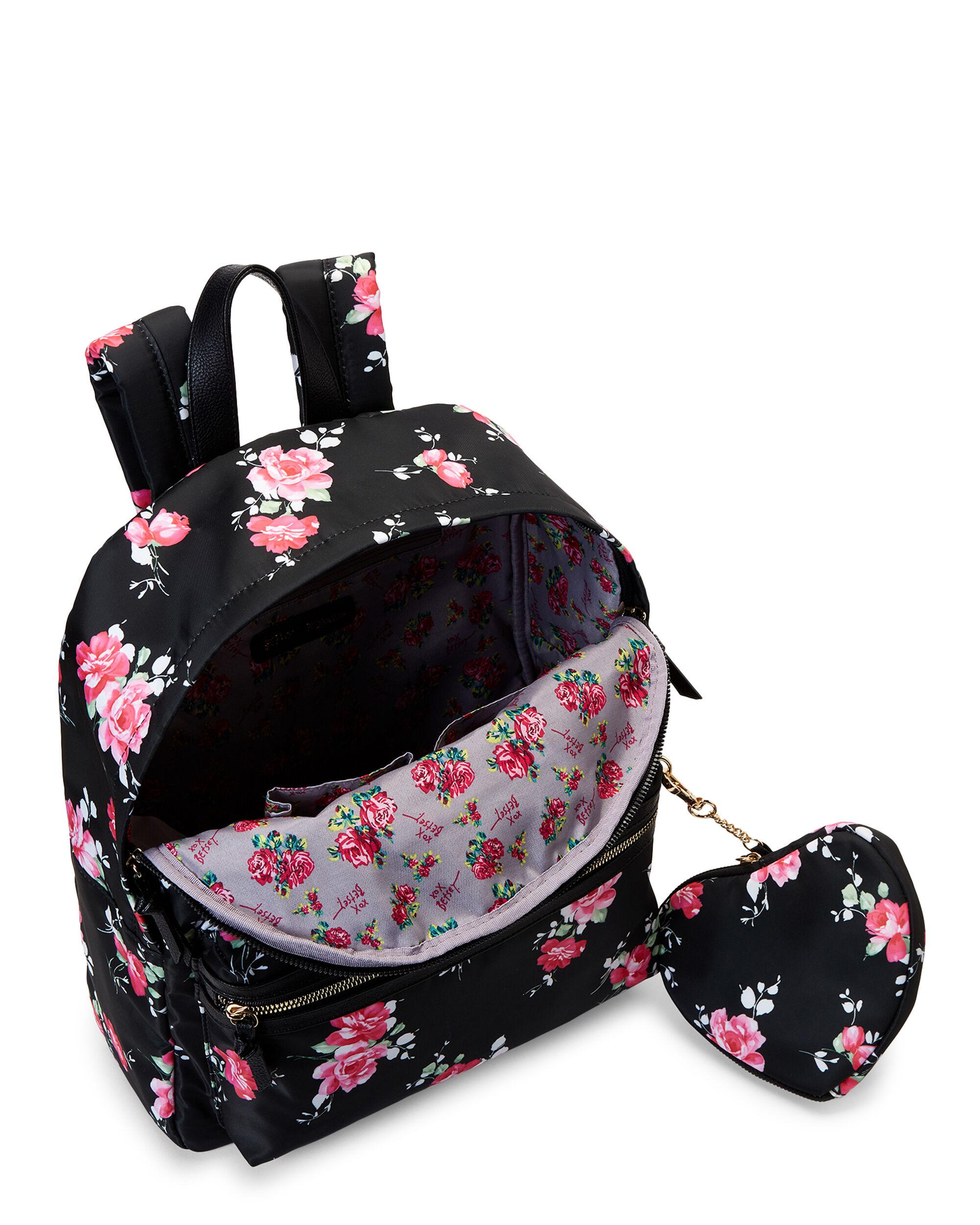 Betsey Johnson Synthetic Kitch Printed Nylon Backpack in Black Lyst