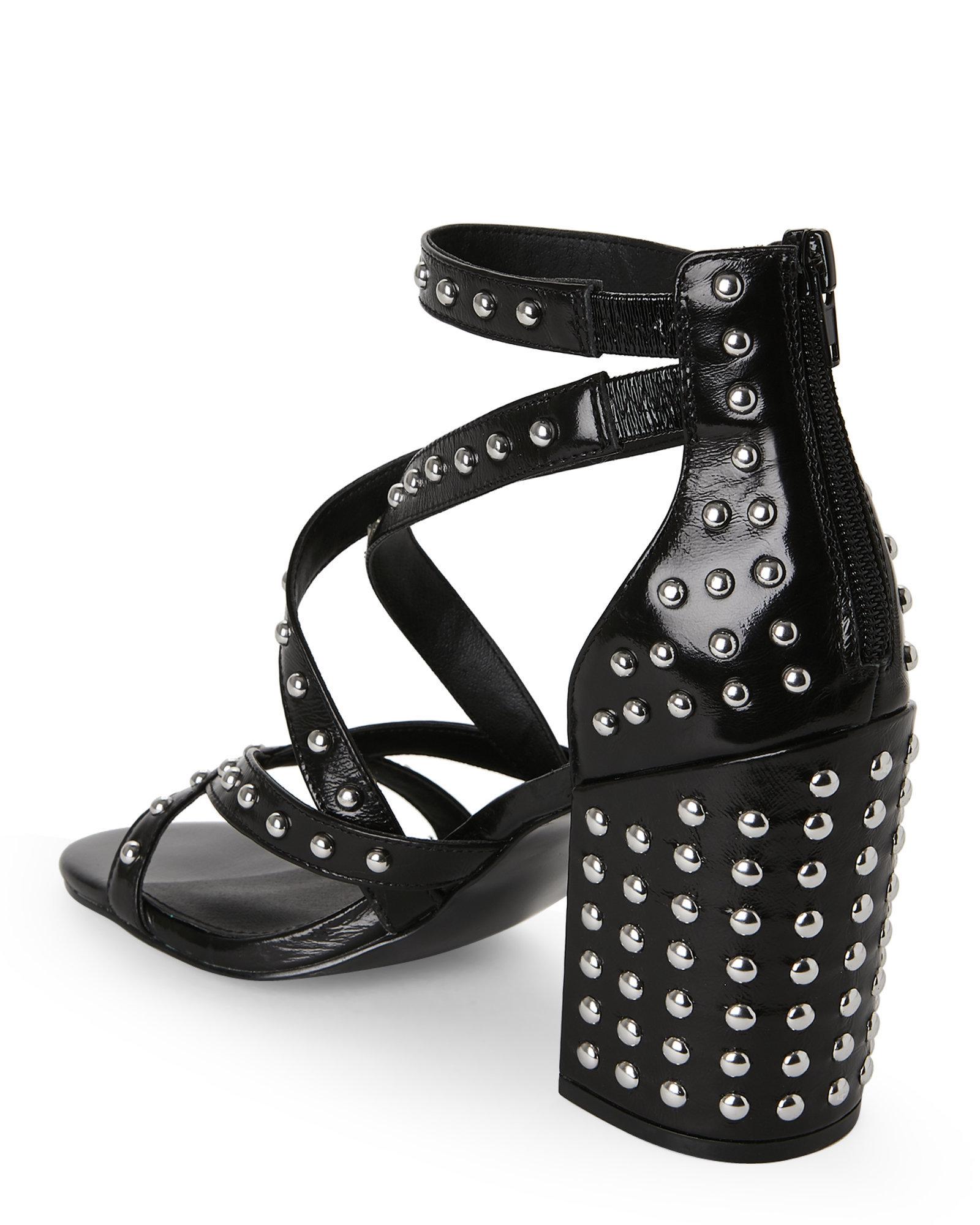 steve madden black studded heels