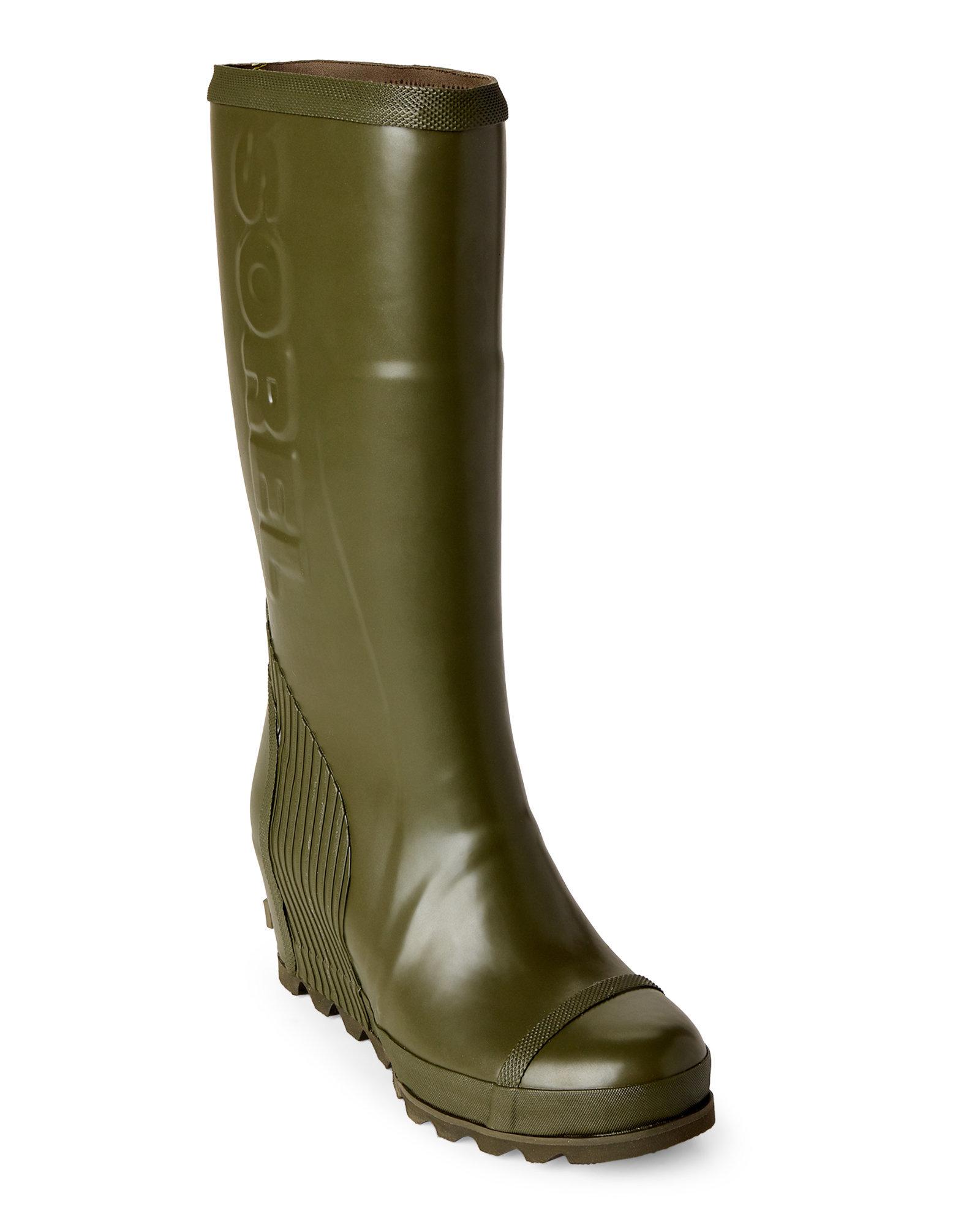 tall wedge rain boots