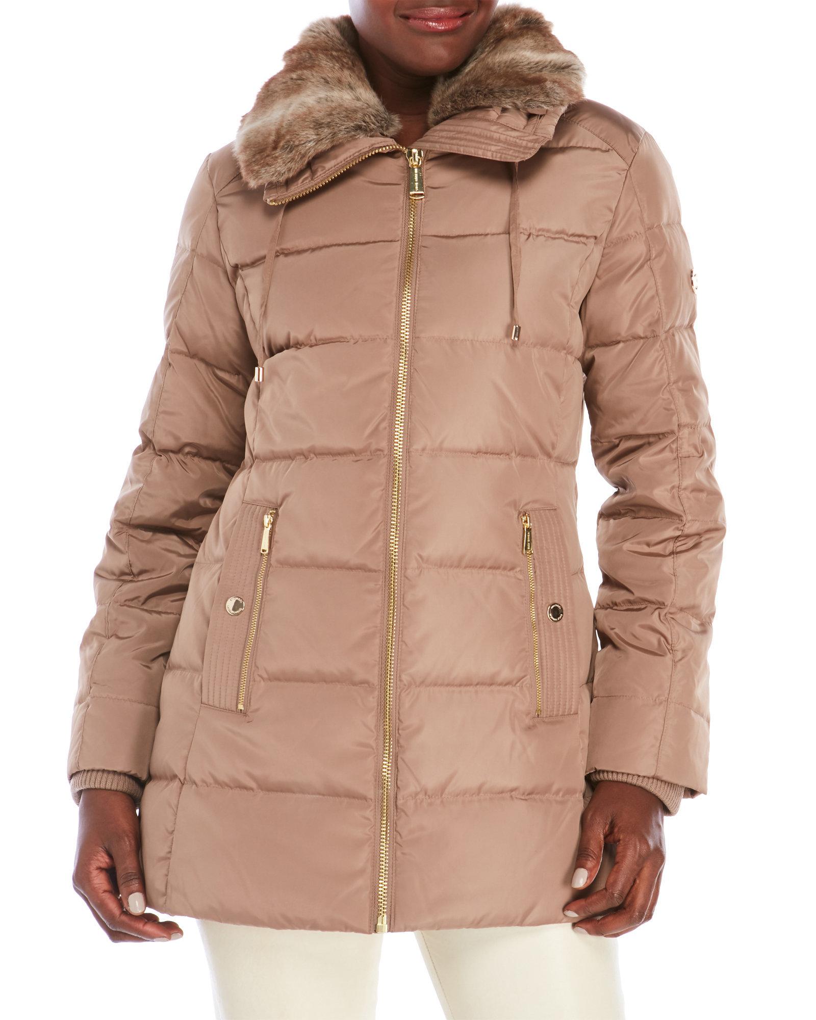 michael kors fur collar