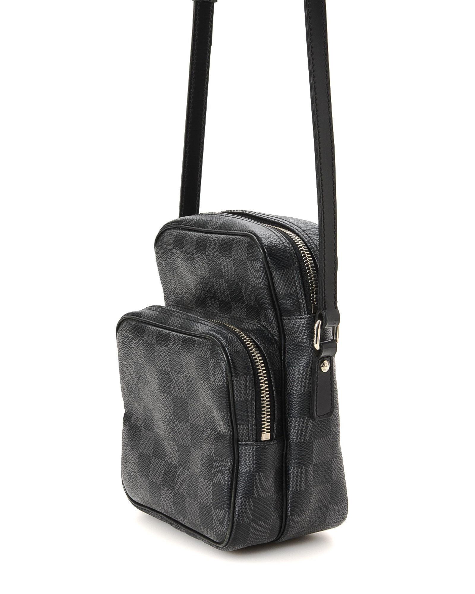 Louis Vuitton Canvas Rem Lv Damier Graphite Messenger Bag - Vintage in Black for Men - Lyst