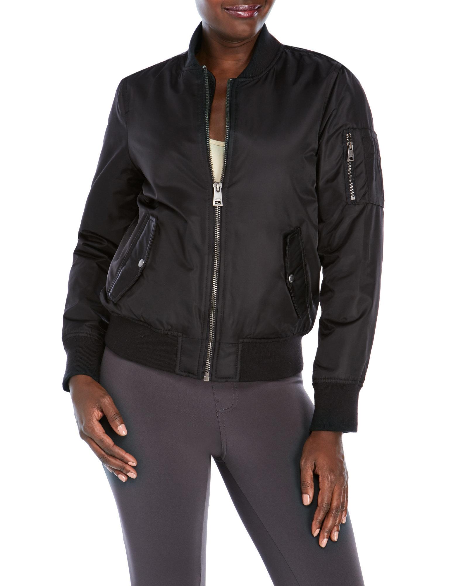 Levi's Synthetic Water Resistant Bomber Jacket in Black Lyst