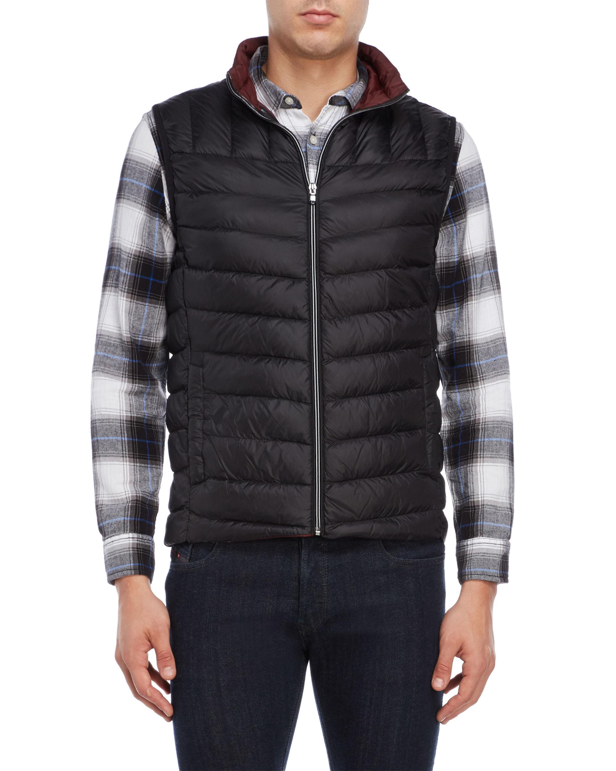 Download Michael Kors Synthetic Quilted Sleeveless Vest in Black ...