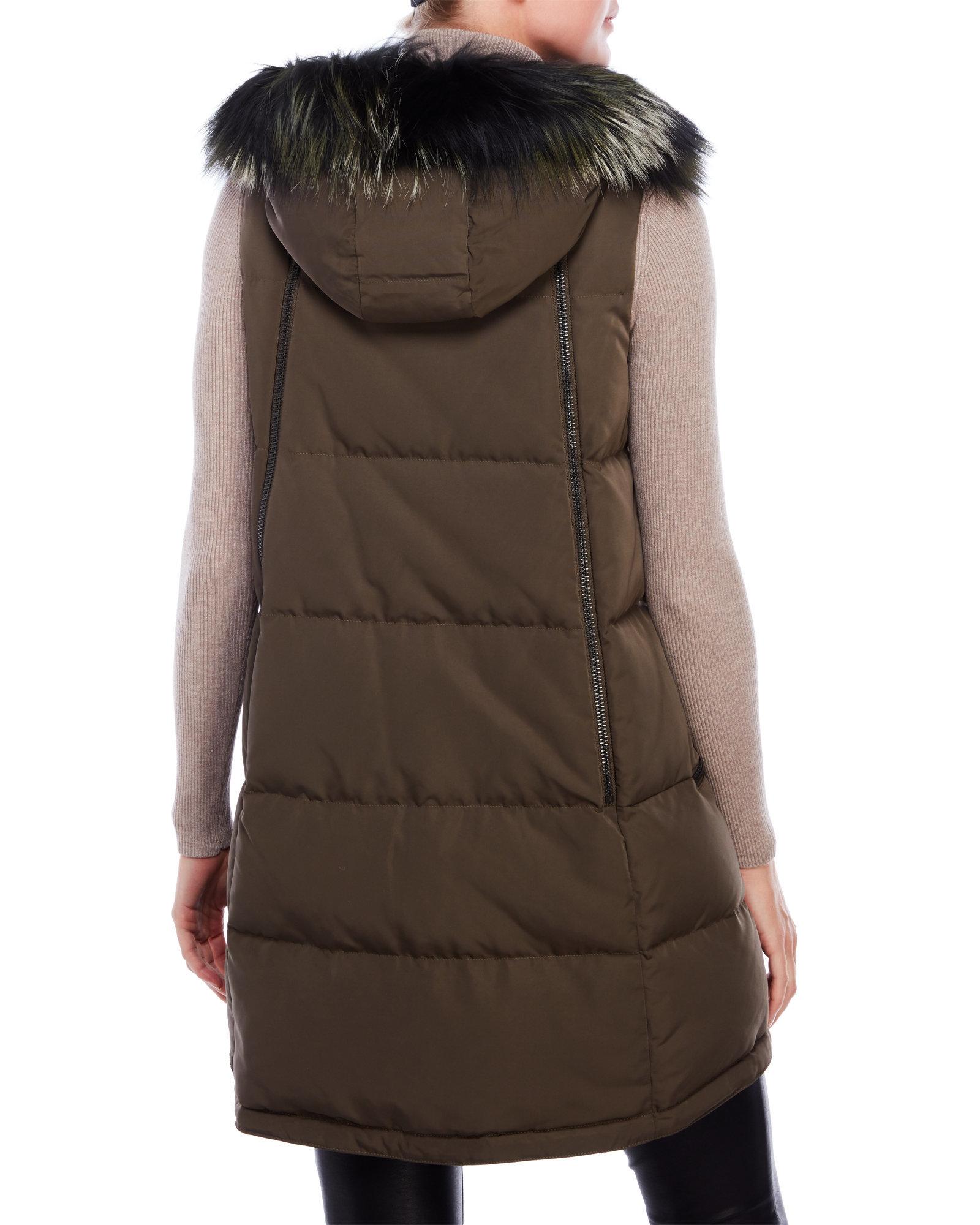 Lyst - 10 Crosby Derek Lam Real Fur Trim Hooded Down Vest