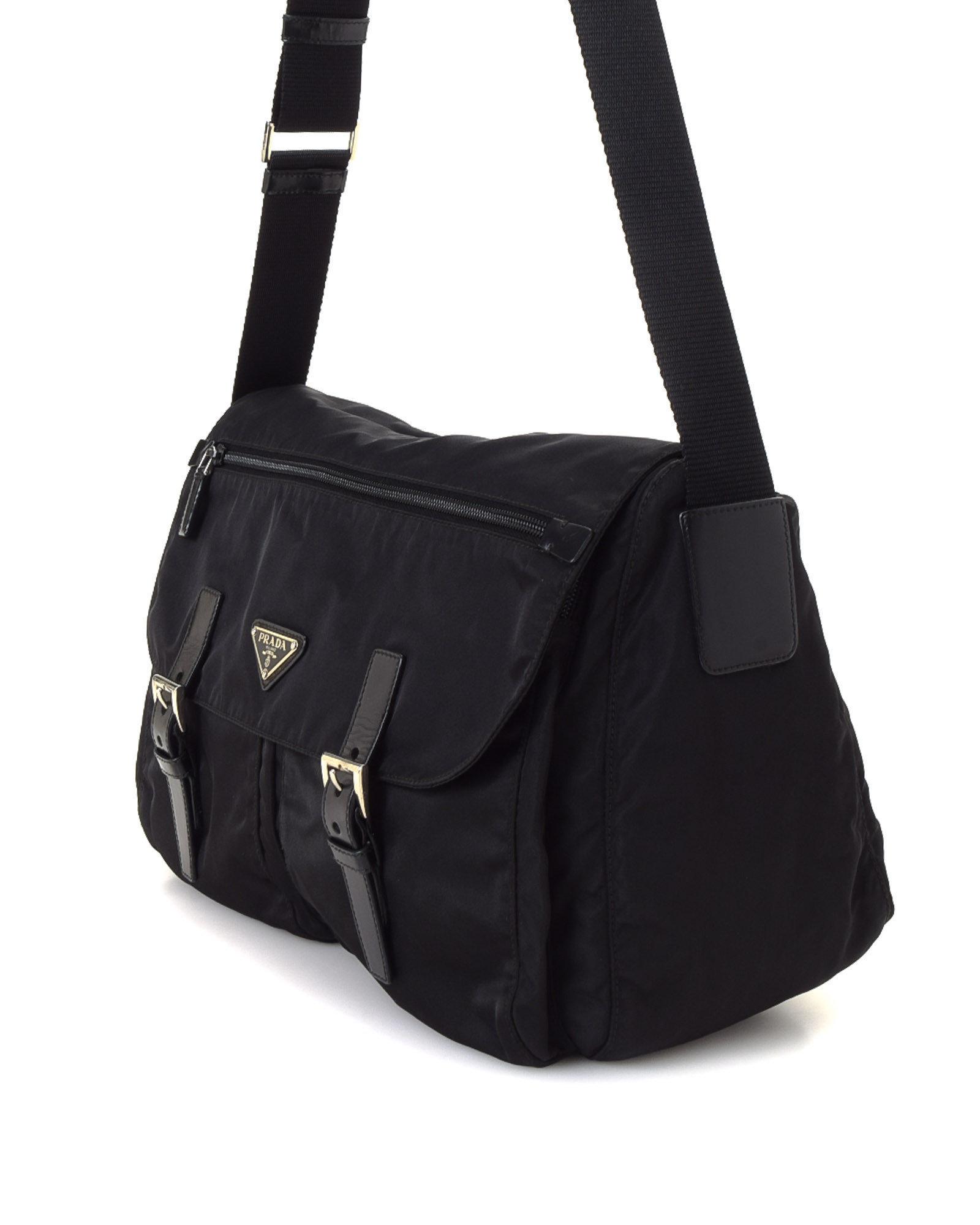 Prada Men's Tessuto Soft Messenger Bag IUCN Water