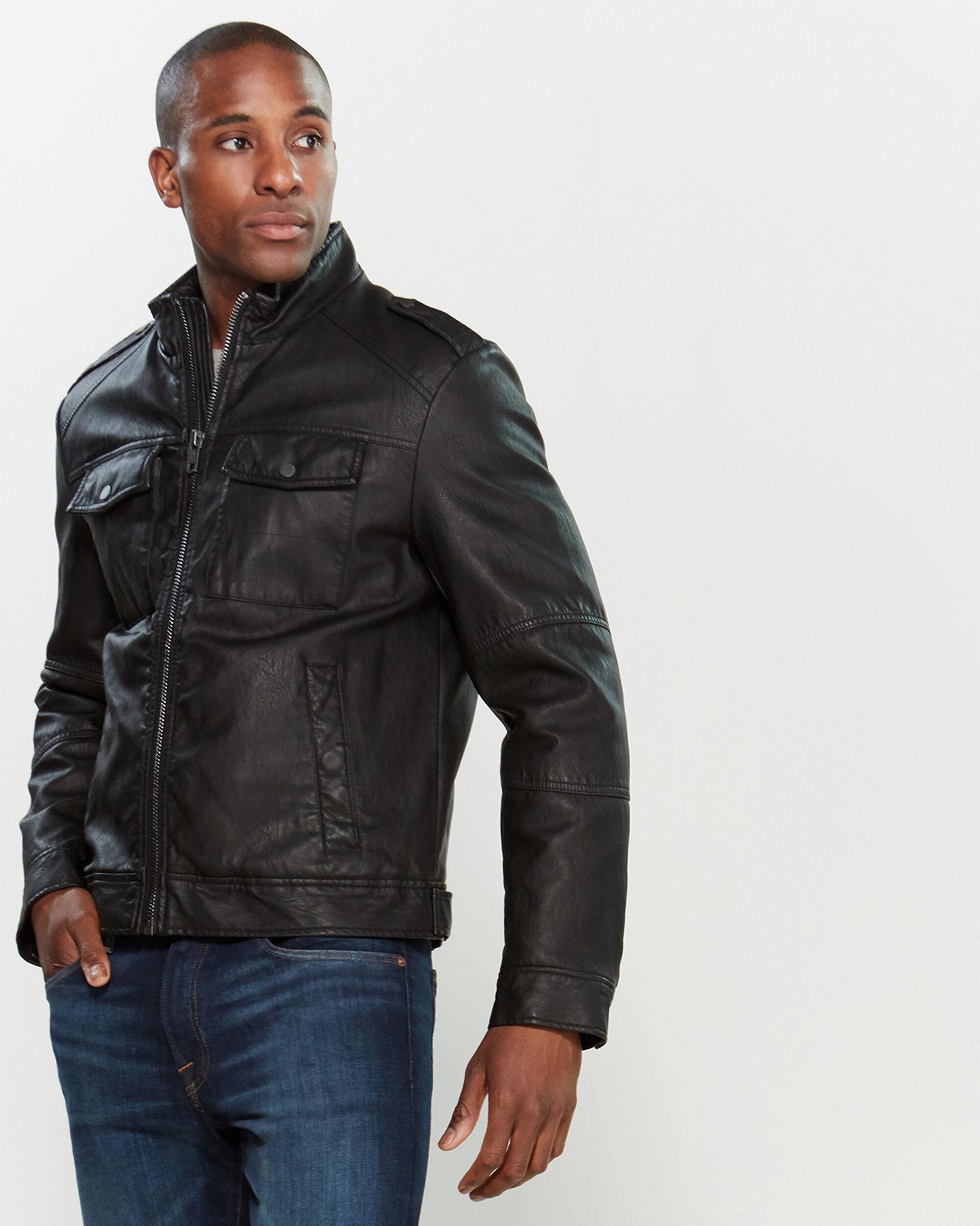 Andrew Marc Synthetic Black Bruckner Faux Leather Jacket for Men - Lyst