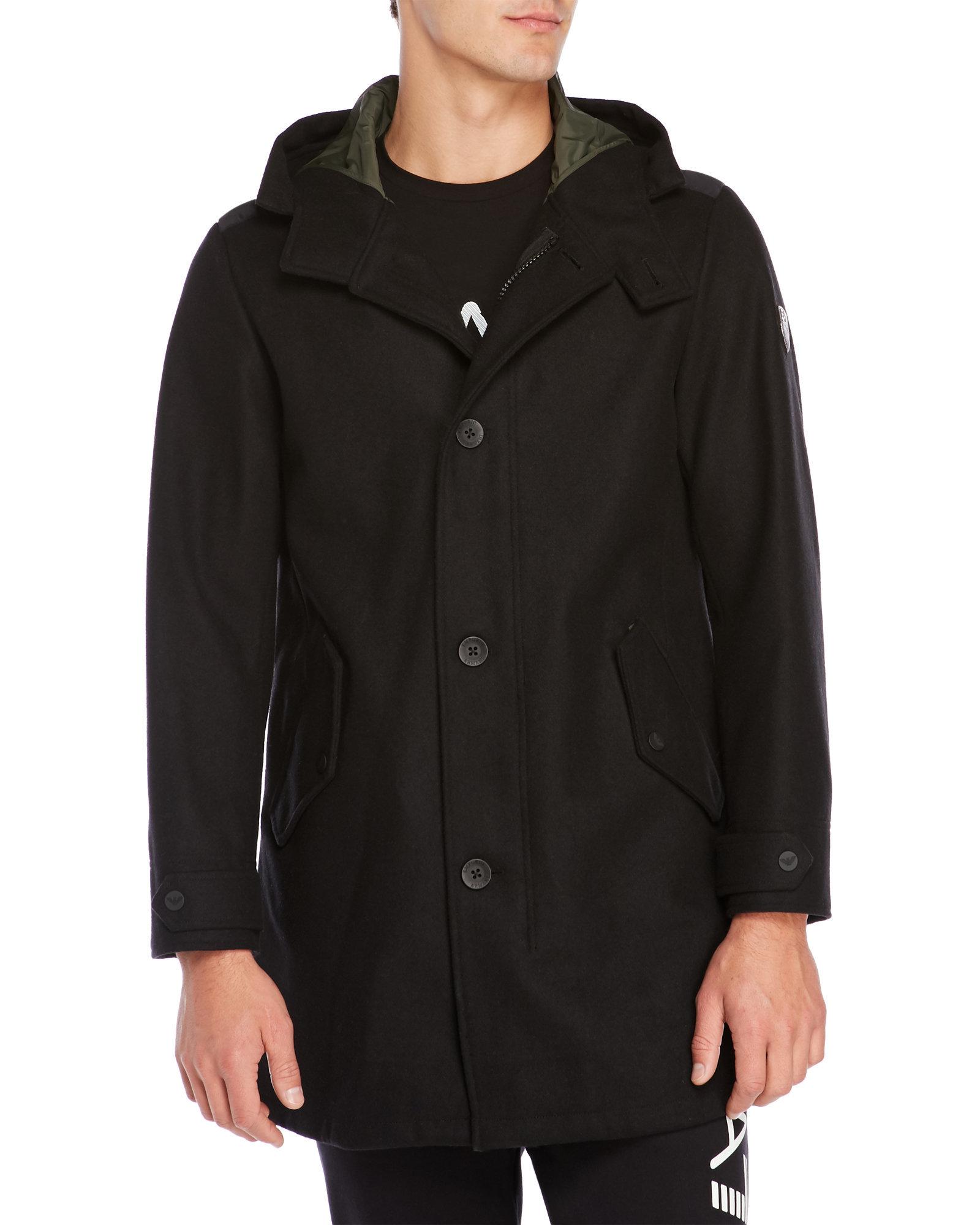 emporio armani black coat