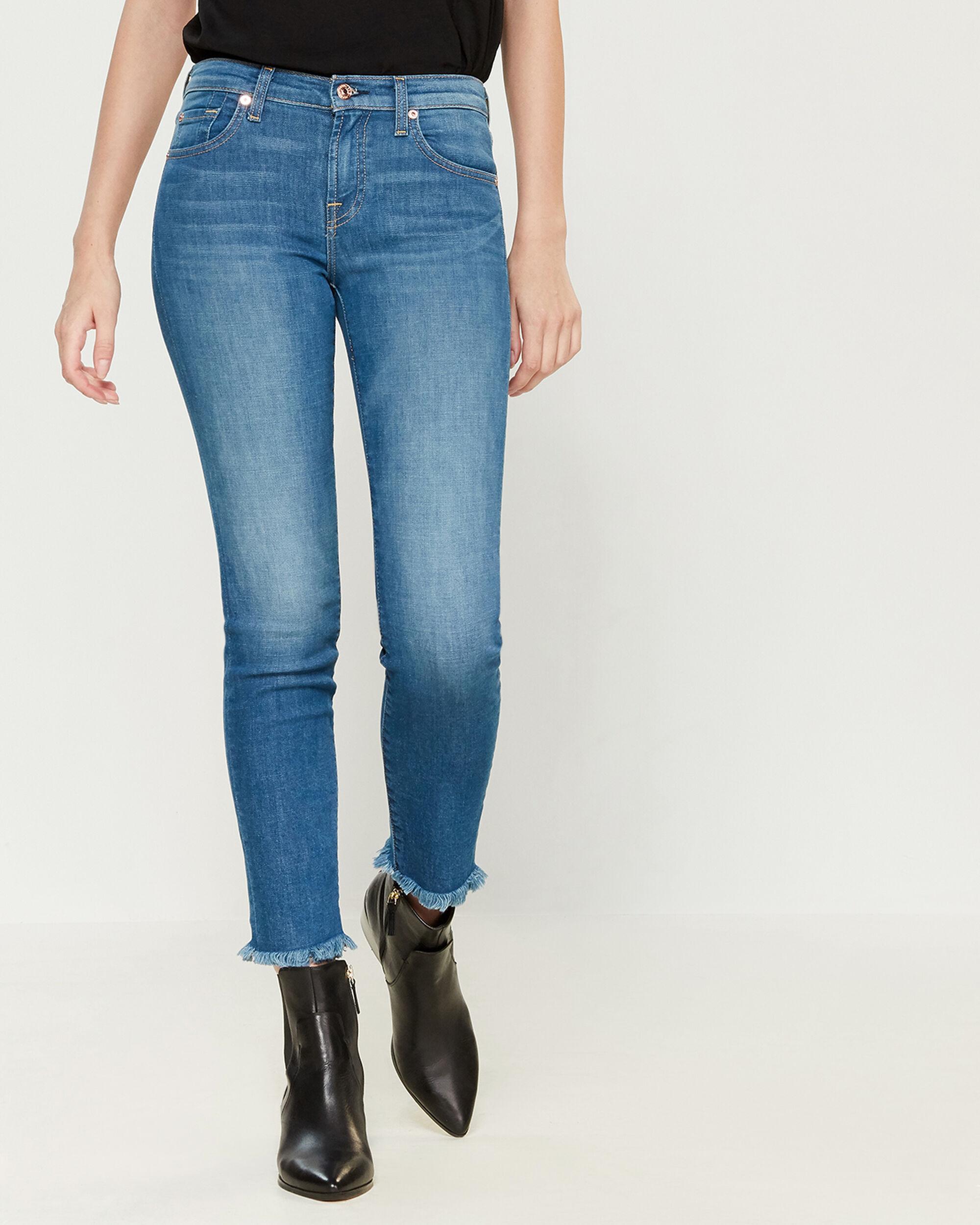 7 For All Mankind Denim Roxanne Frayed Ankle Jeans in Blue - Lyst