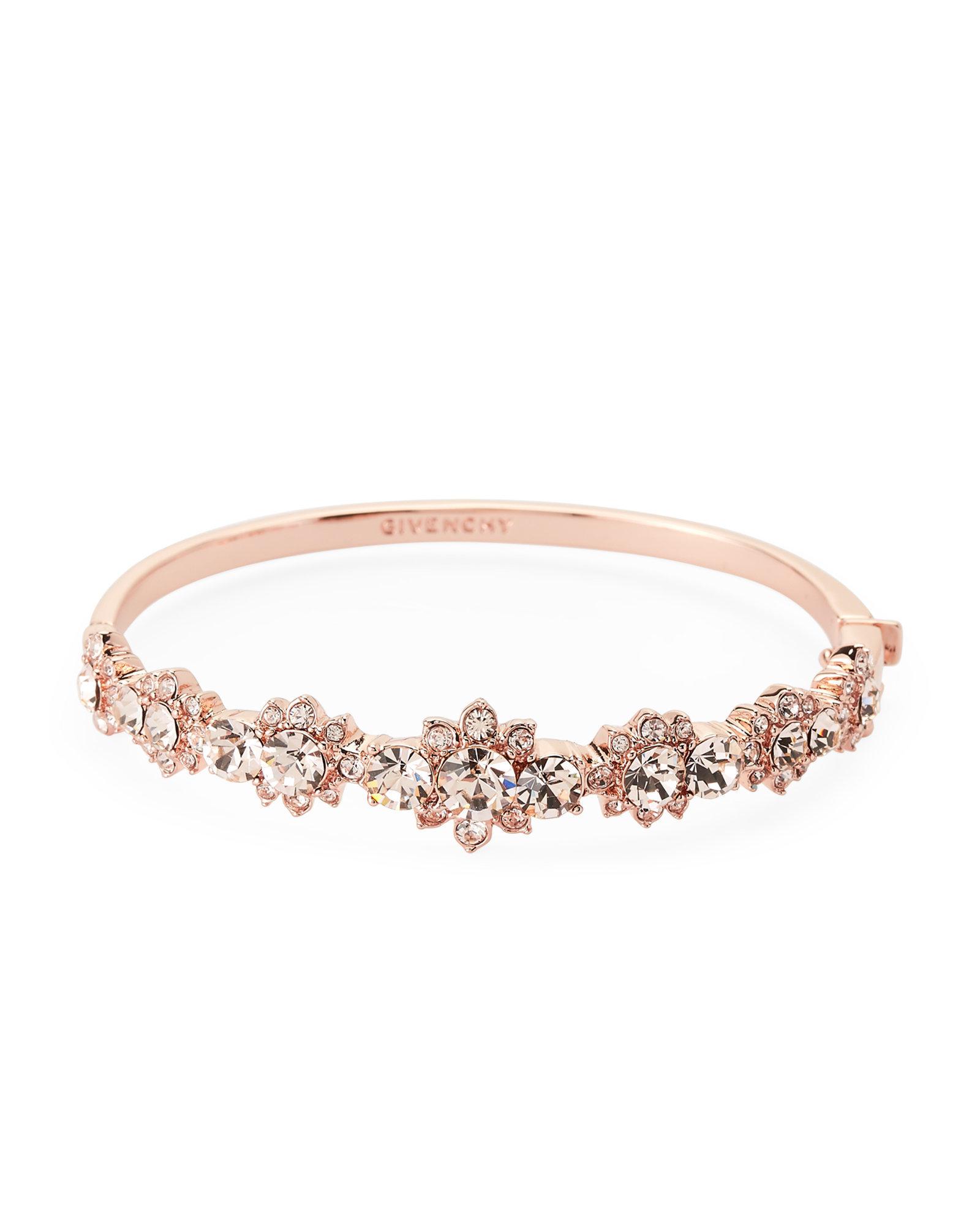 Lyst Givenchy Rose Gold Tone Faceted Stone Bangle Bracelet In Metallic Gallery