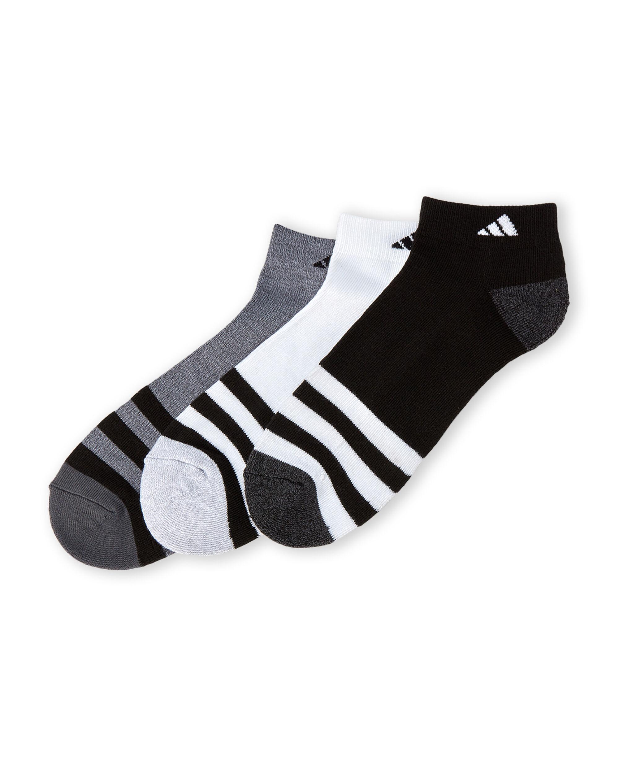adidas Synthetic 3pack Stripe Lowcut Socks in Black for Men Lyst