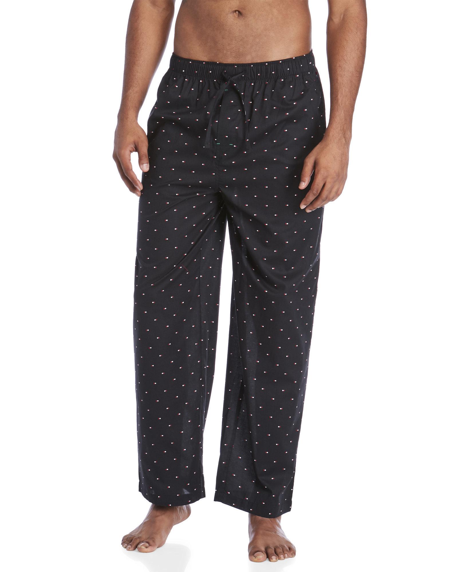 Tommy Hilfiger Cotton Woven Sleepwear Pants in Black for Men - Lyst