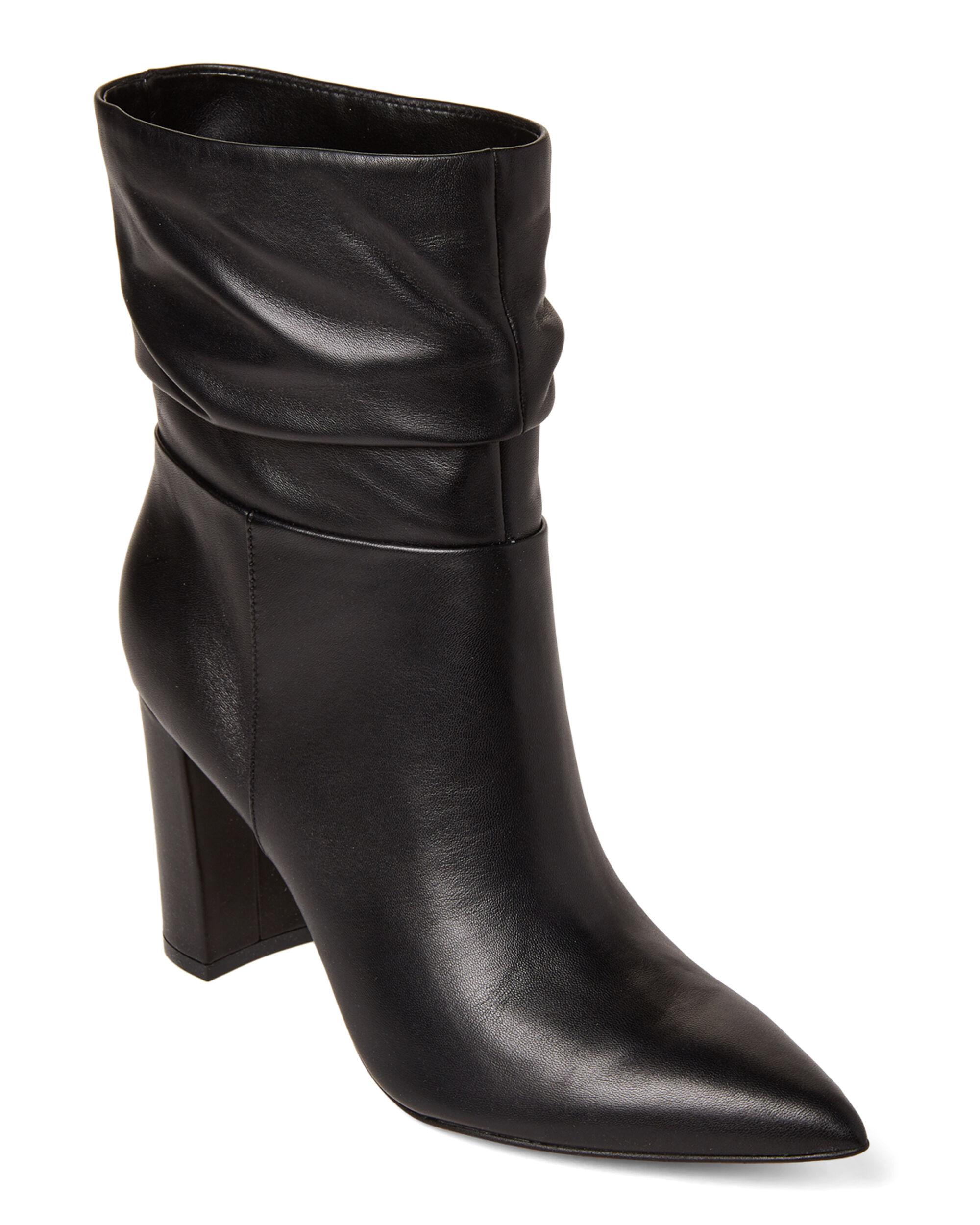 Marc Fisher Black Unana Slouchy Leather Booties - Lyst