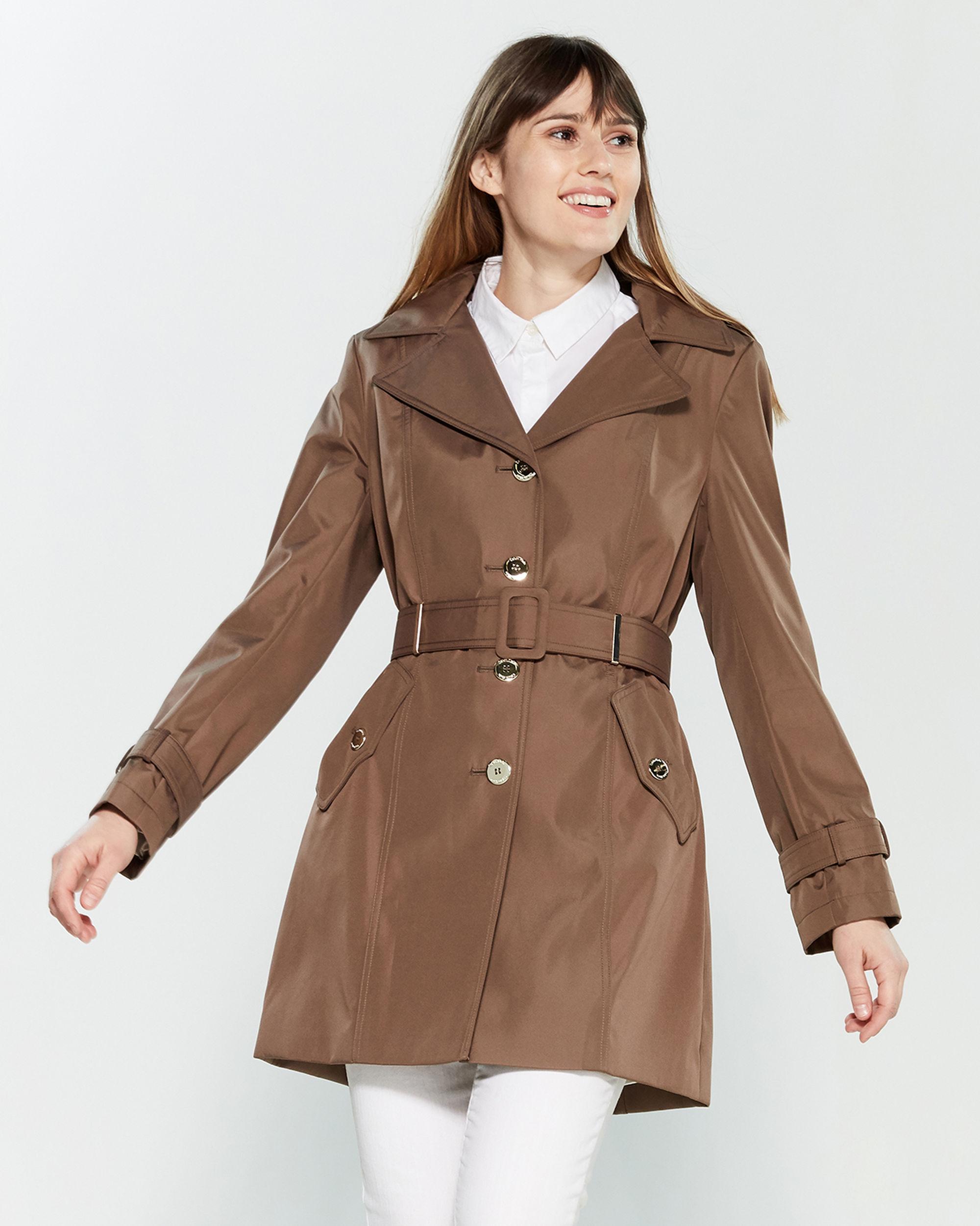 calvin klein petite trench coat