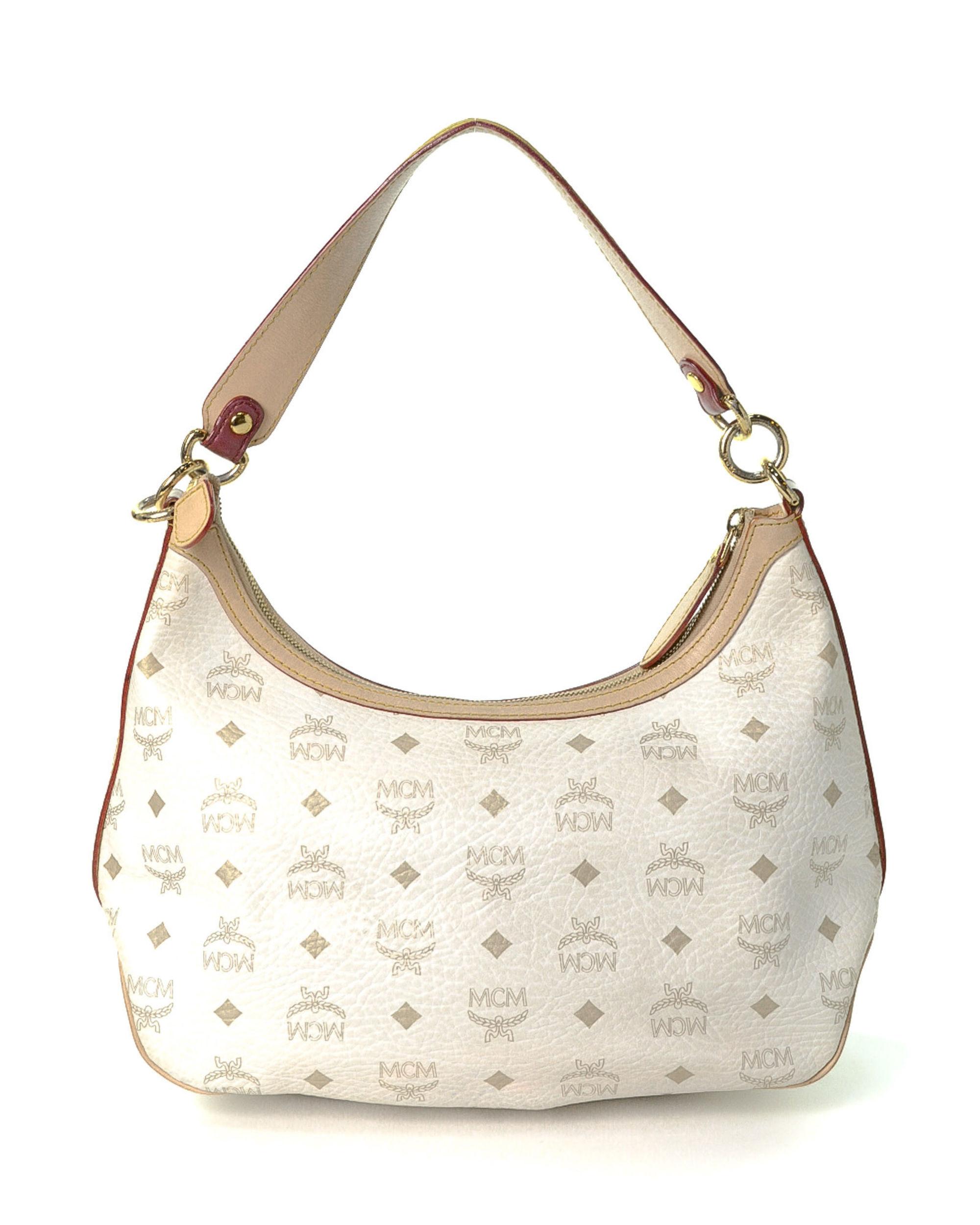 mcm white shoulder bag