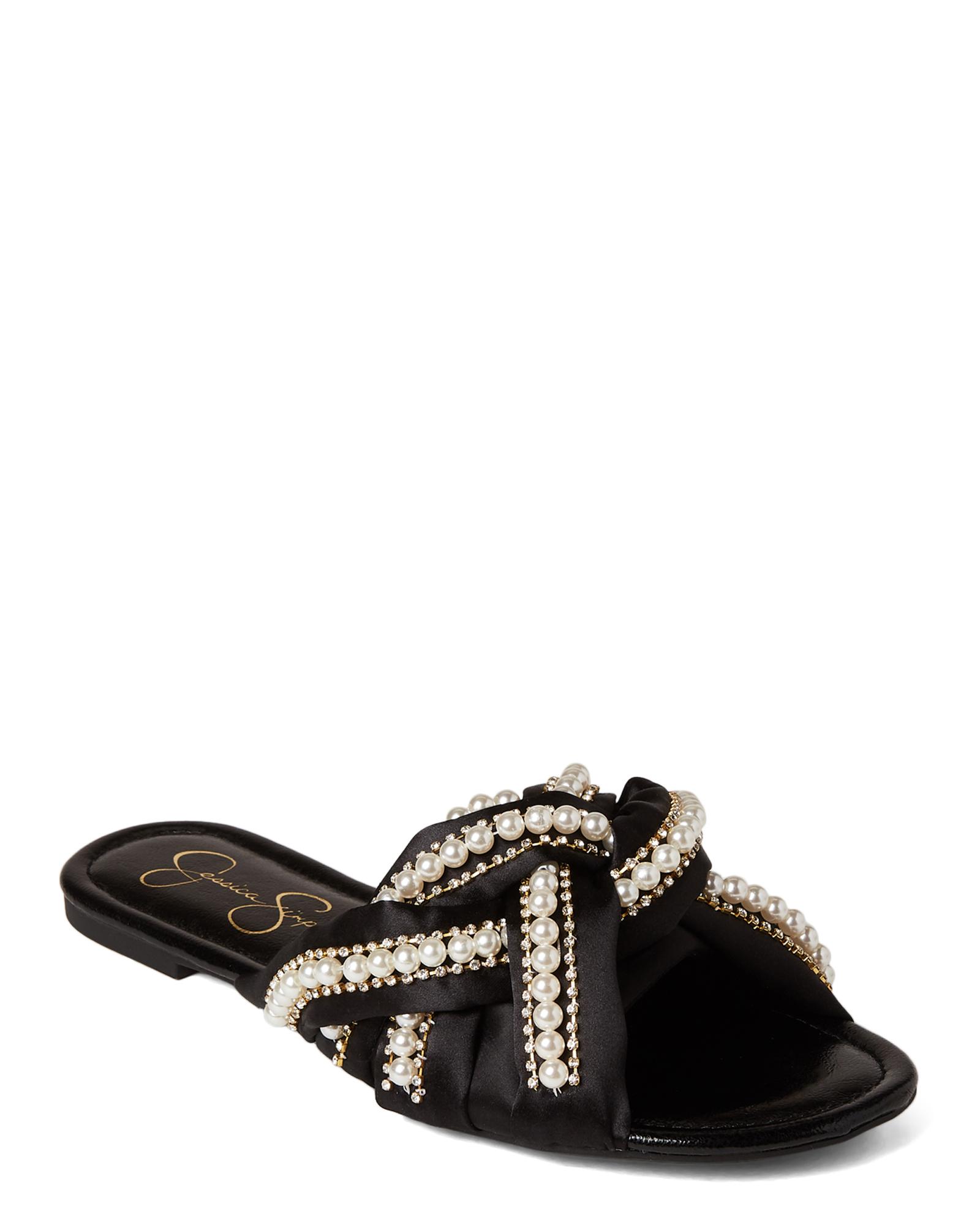 jessica simpson rhondalin beaded slides