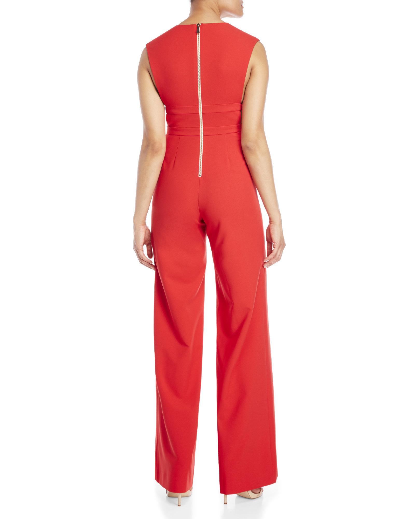 jay godfrey red bond jumpsuit