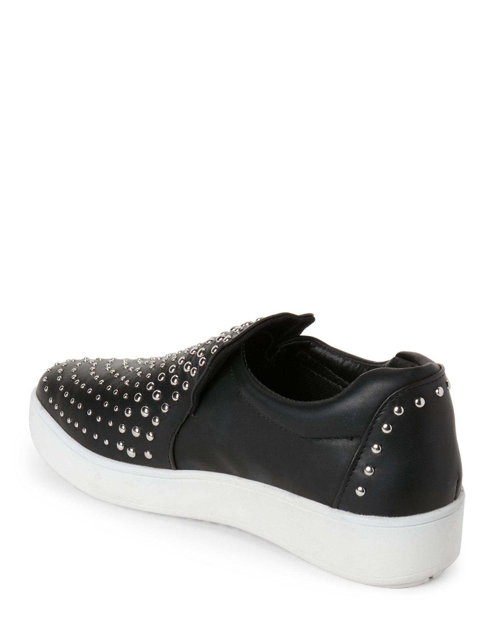 steve madden black slip on sneakers