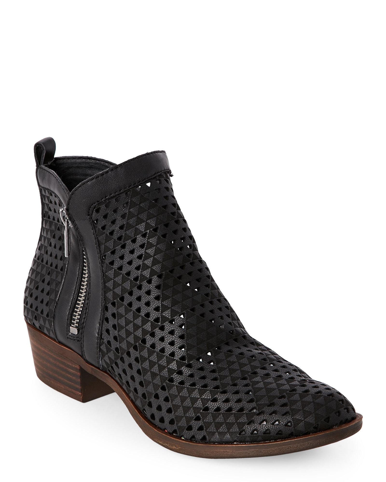 Lucky Brand Leather Black Breah LaserCut Western Booties Lyst