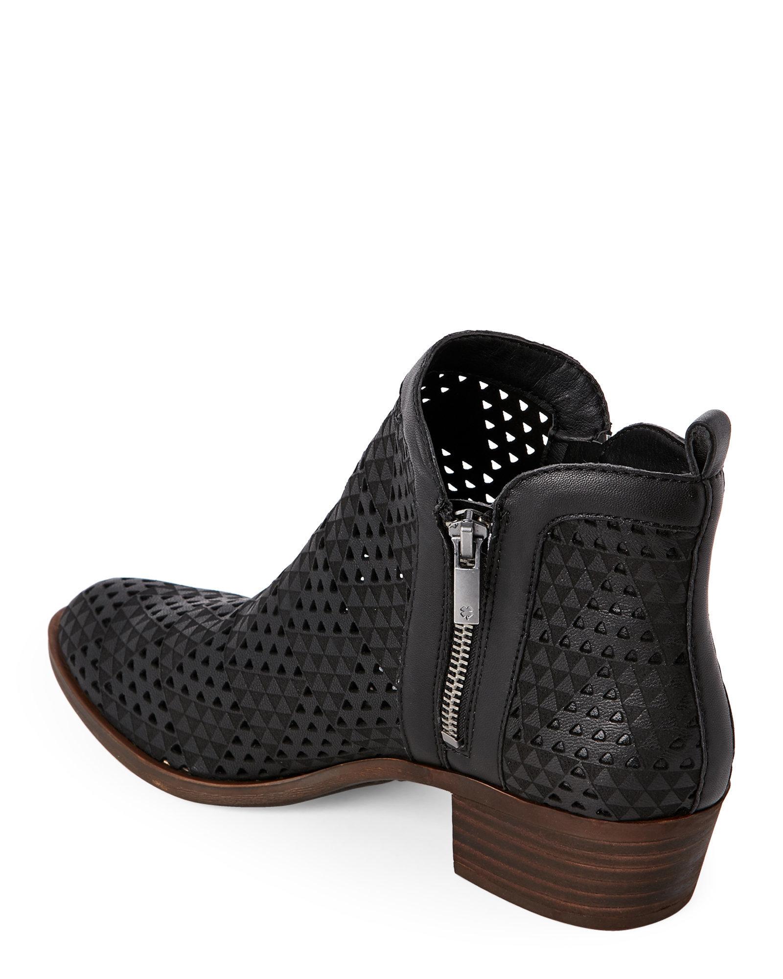 Lucky Brand Leather Black Breah LaserCut Western Booties Lyst