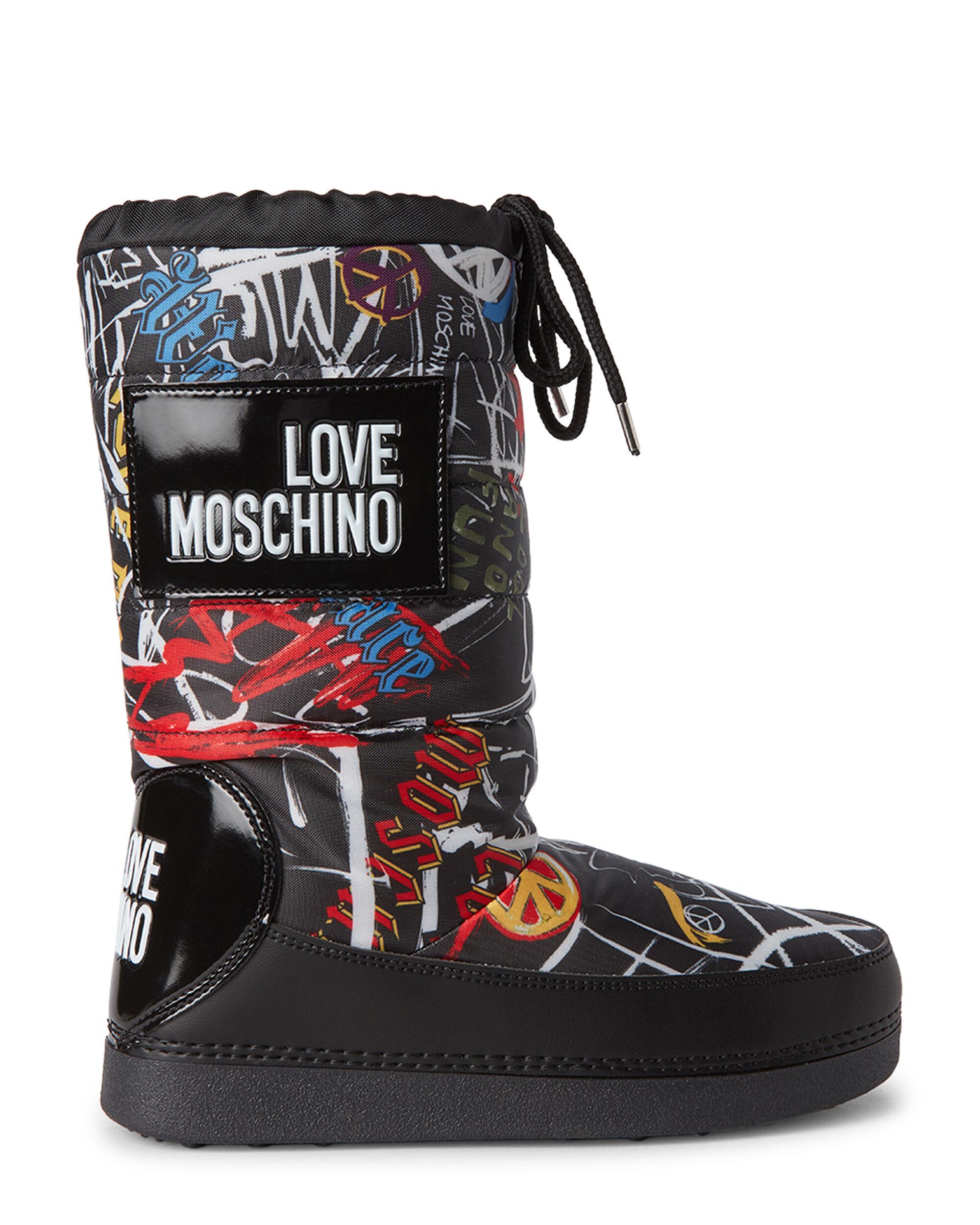 moschino graffiti boots