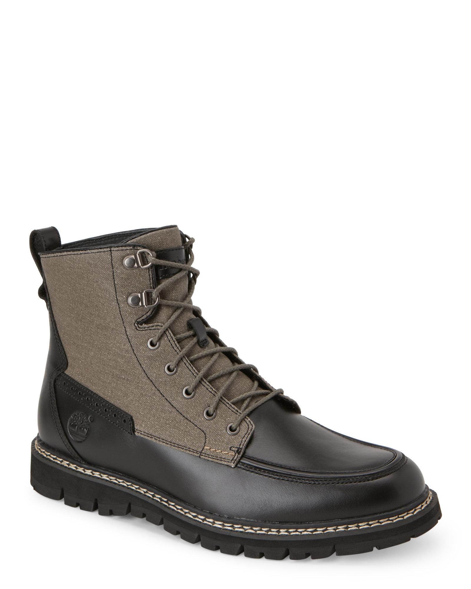 black canvas timberland boots