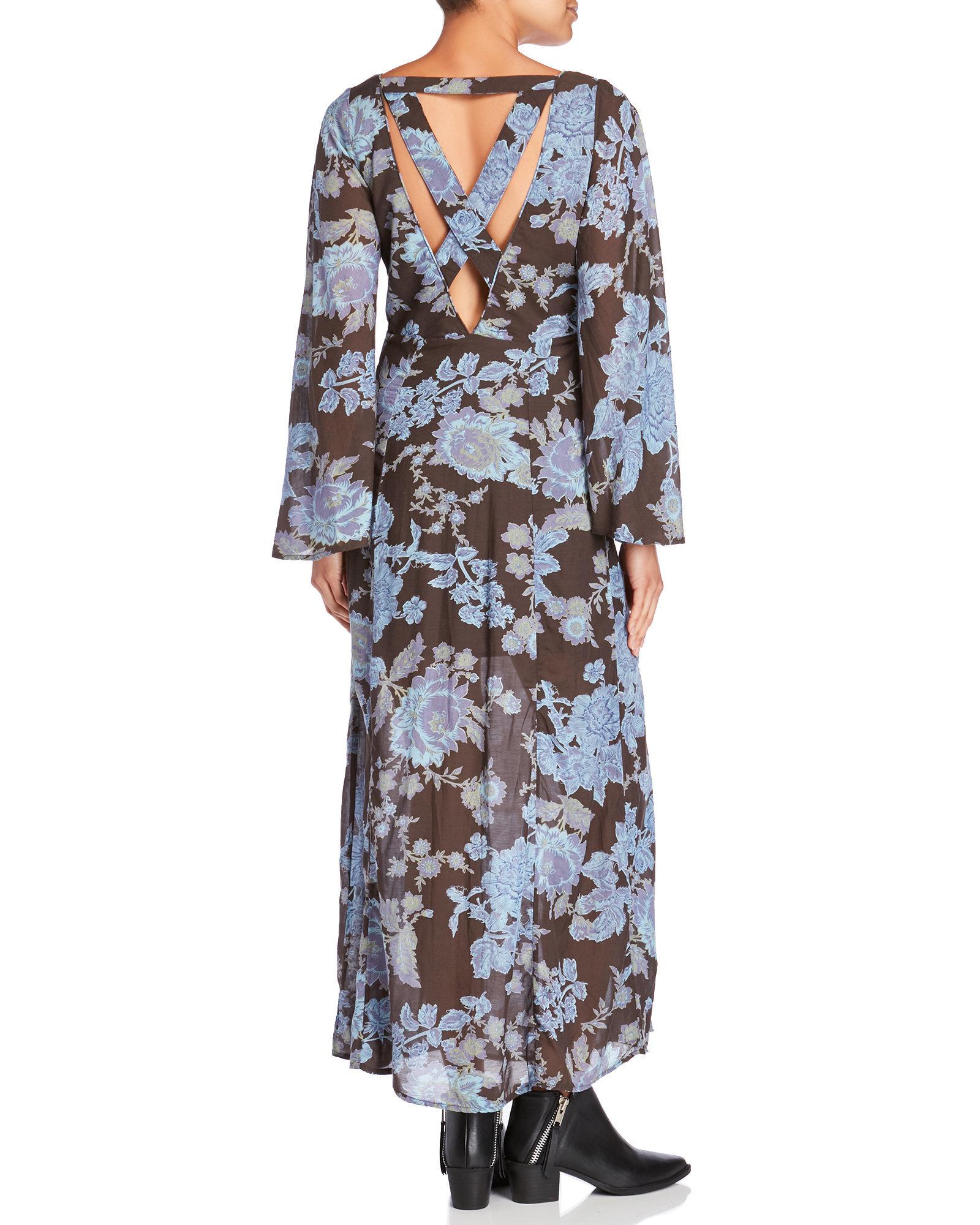 Free People Melrose Bell Sleeve Maxi Dress Night Combo NWT $148 0 2 4