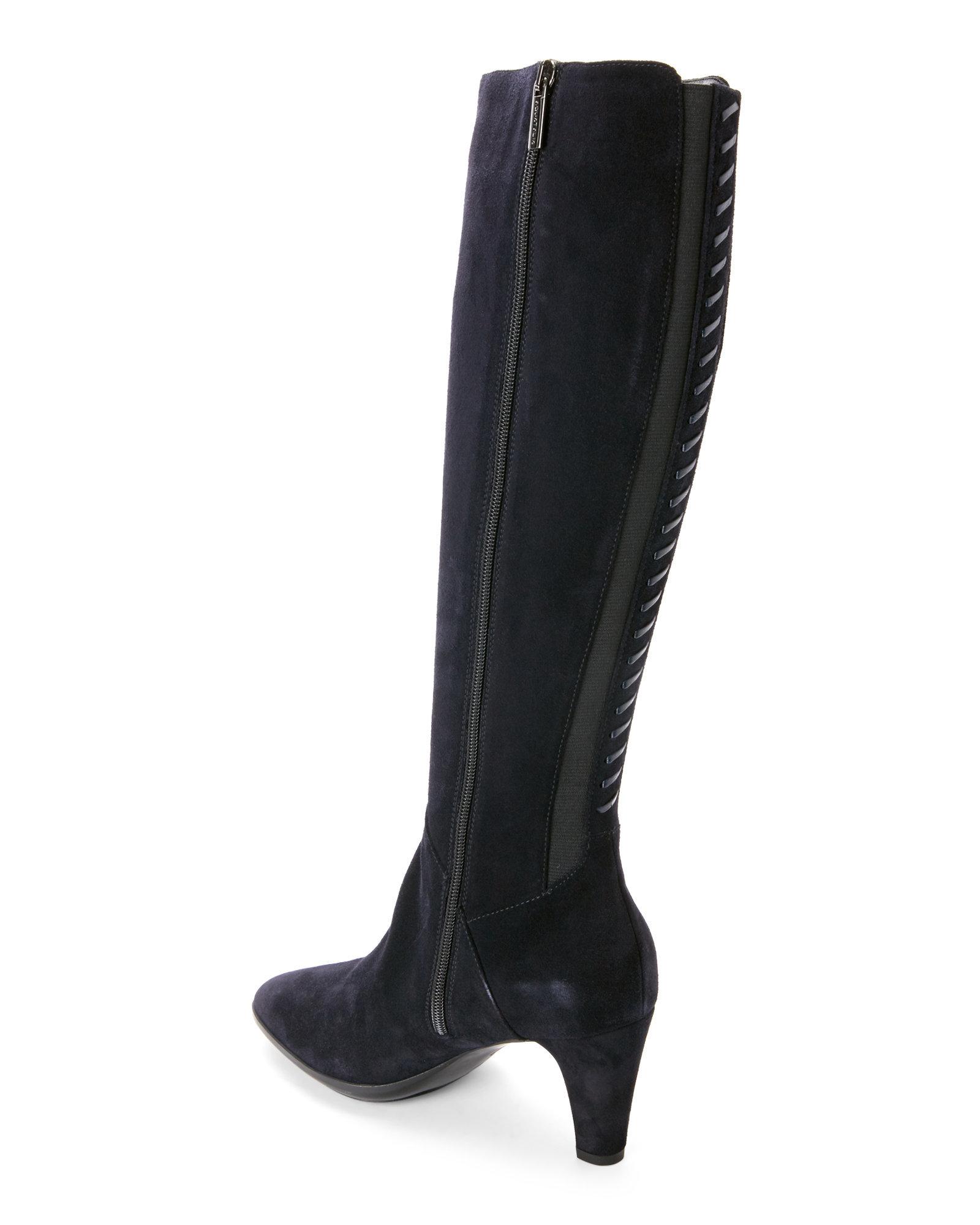 aquatalia navy blue boots