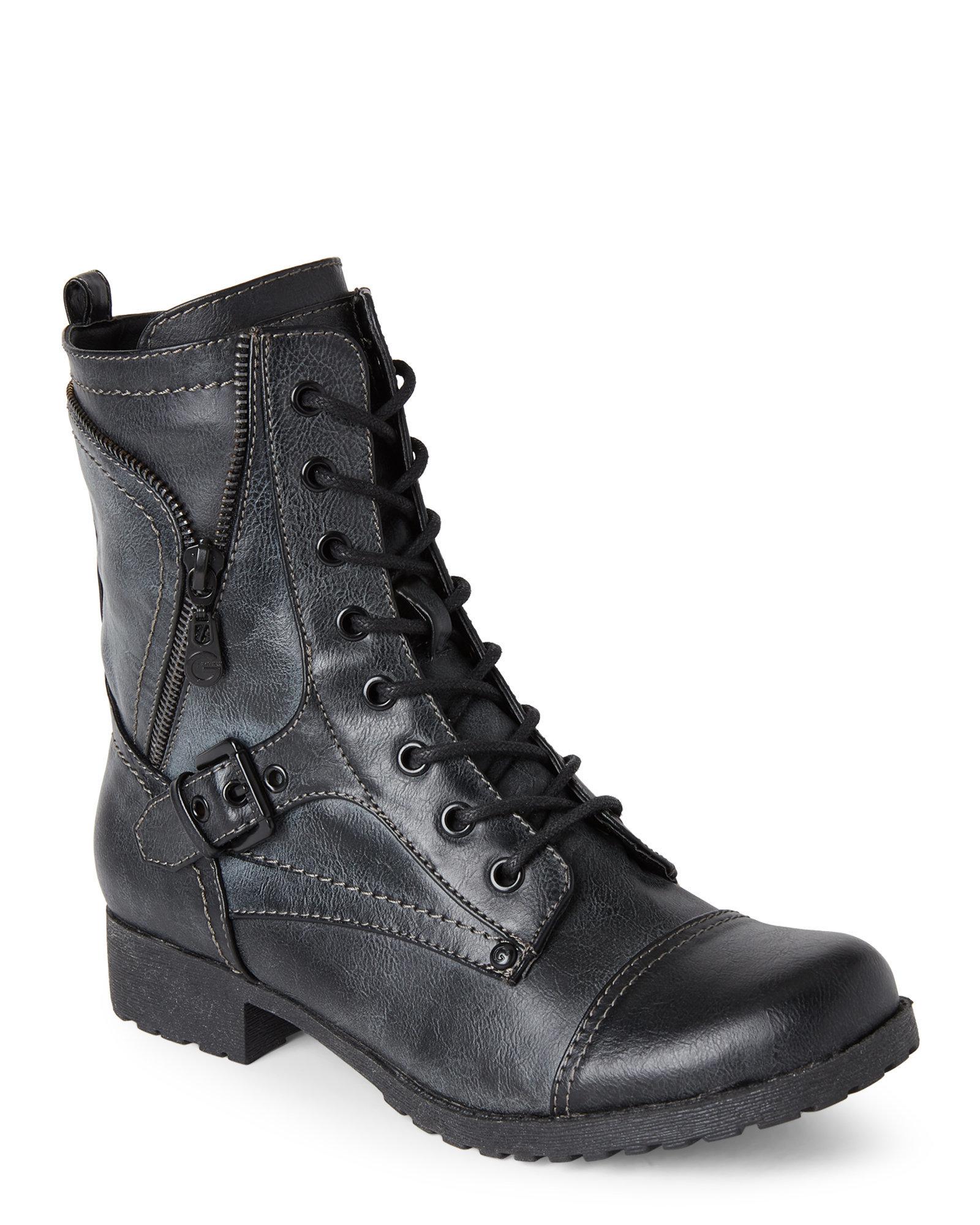 g by guess black combat boots