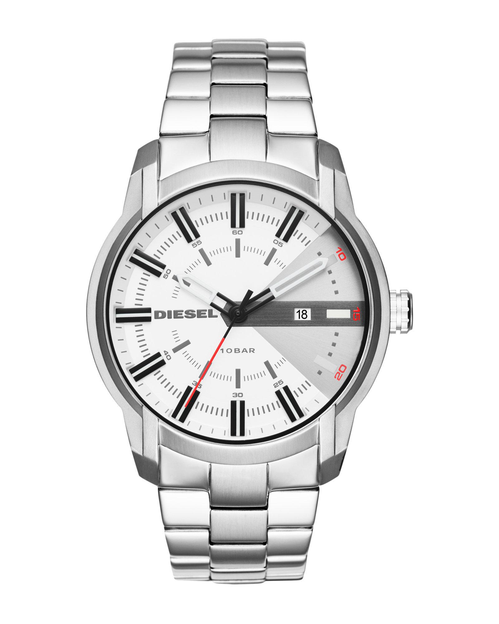 DIESEL Dz1827 Silvertone & White Watch in Metallic for Men Lyst