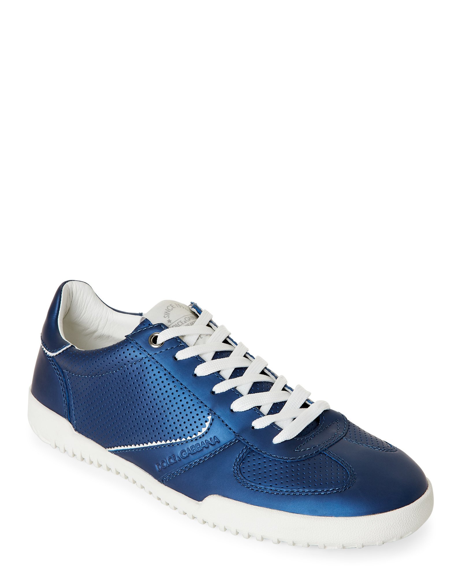 Dolce & gabbana Blue Low Top Leather Sneakers in Blue for Men | Lyst