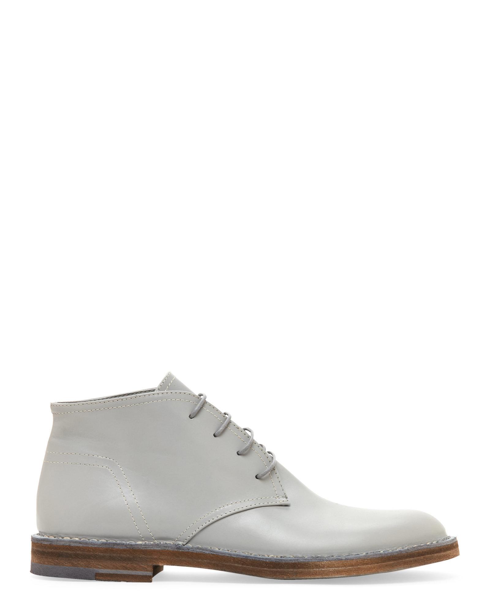 Jil Sander Light Grey Leather Chukka Boots in Gray for Men