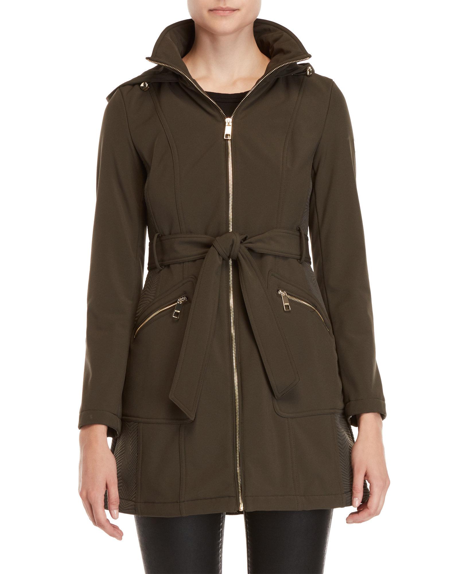 women's belted coat with hood