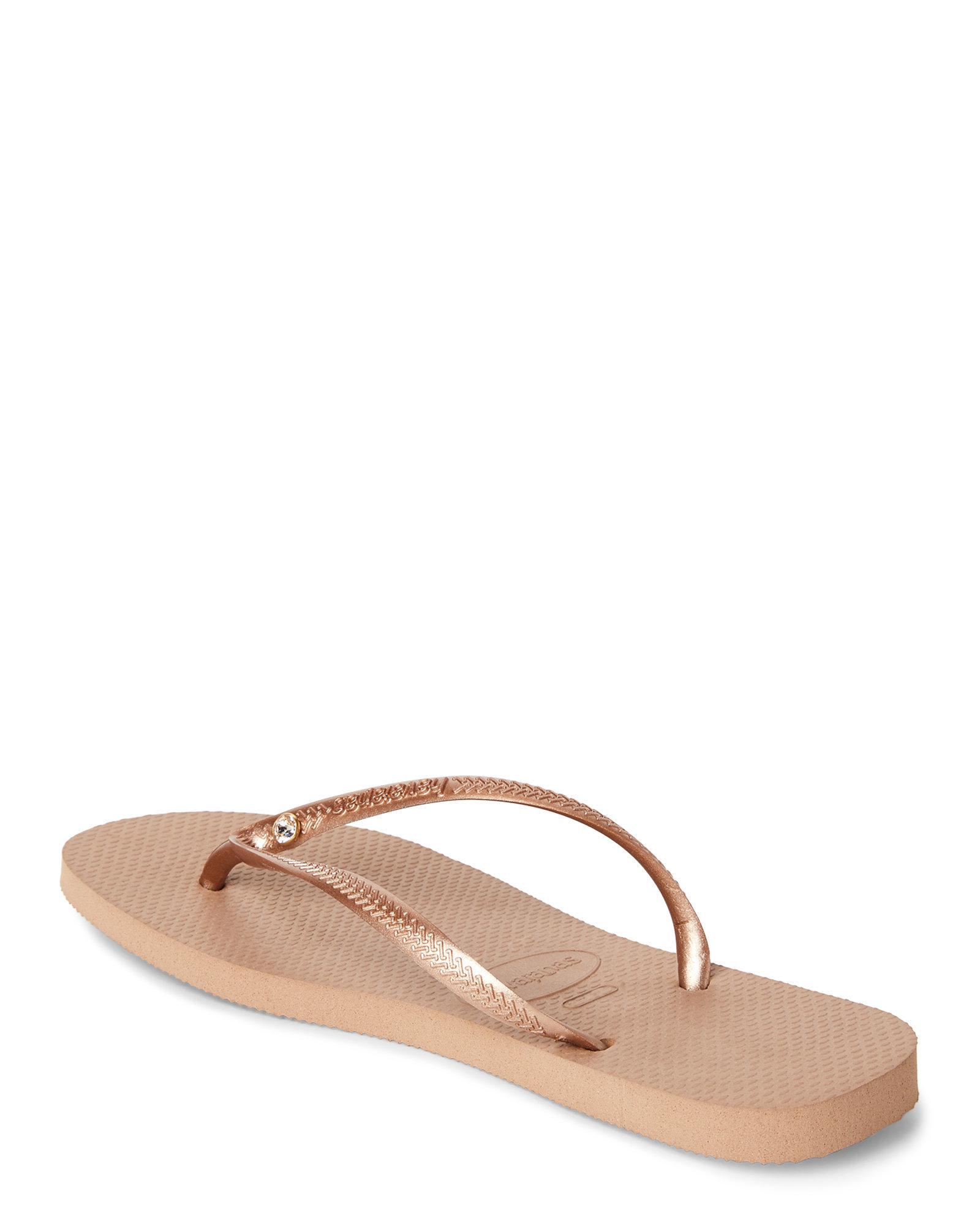 rose gold havaianas with diamante