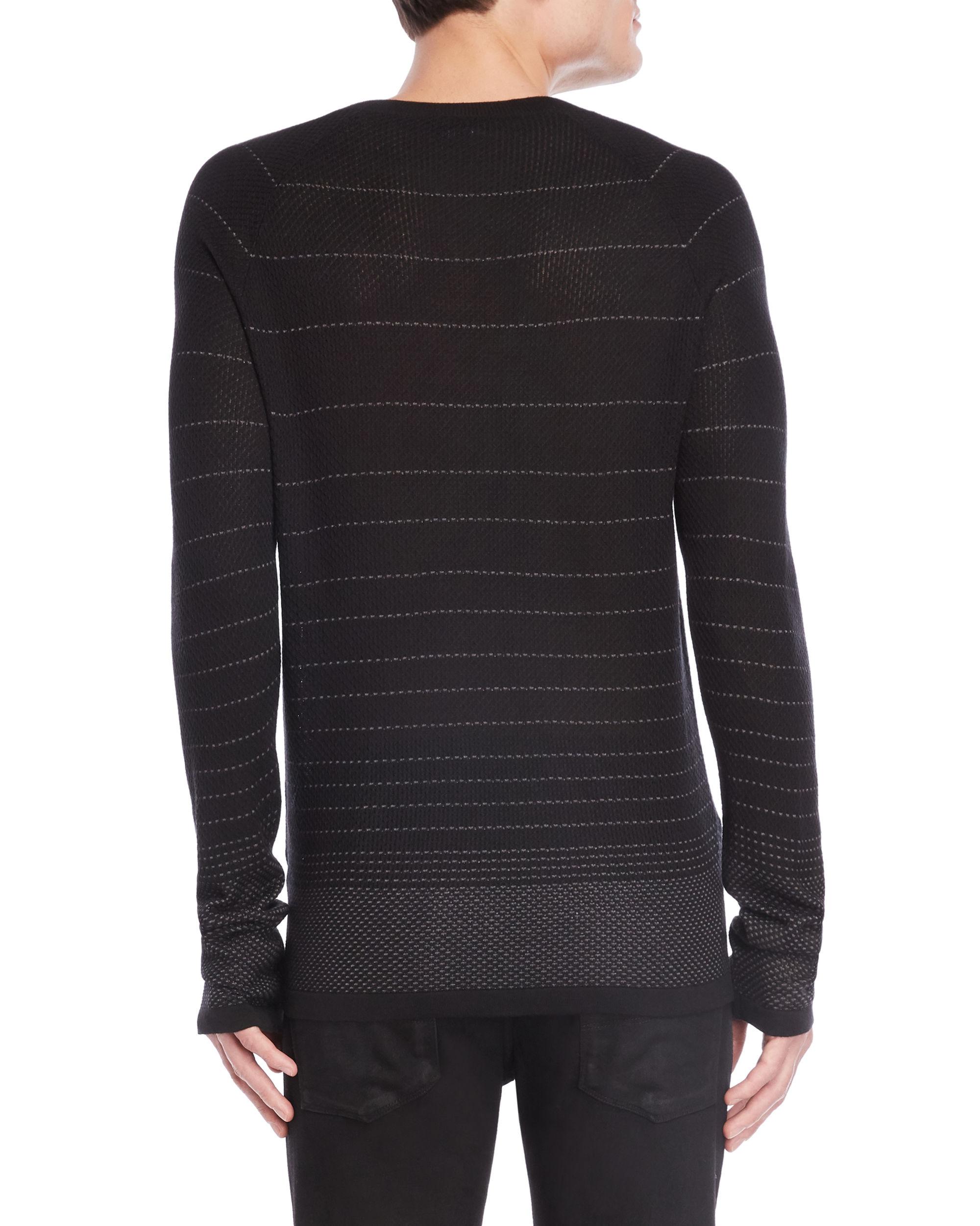 Emporio Armani Synthetic Black Stripe Sweater for Men - Lyst