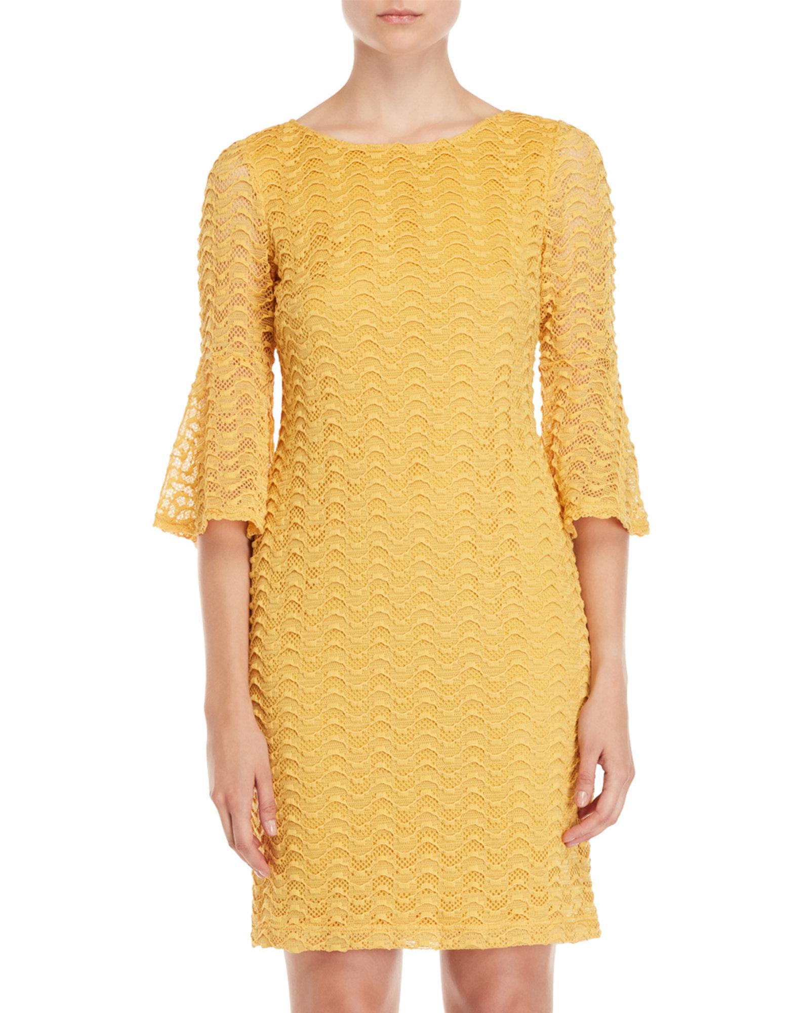 bell sleeve yellow dress
