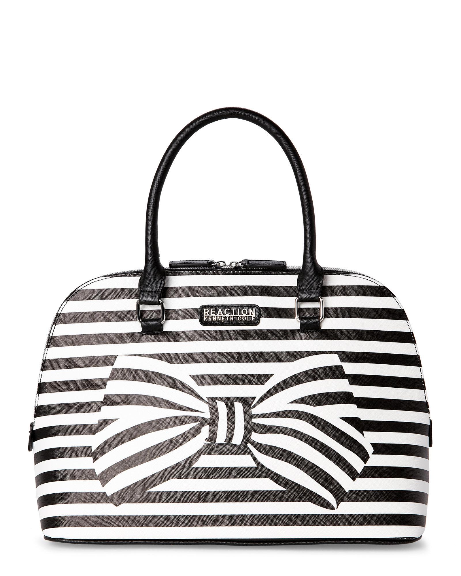 Lyst Kenneth Cole Reaction Black White Knots Away Dome Satchel Gallery