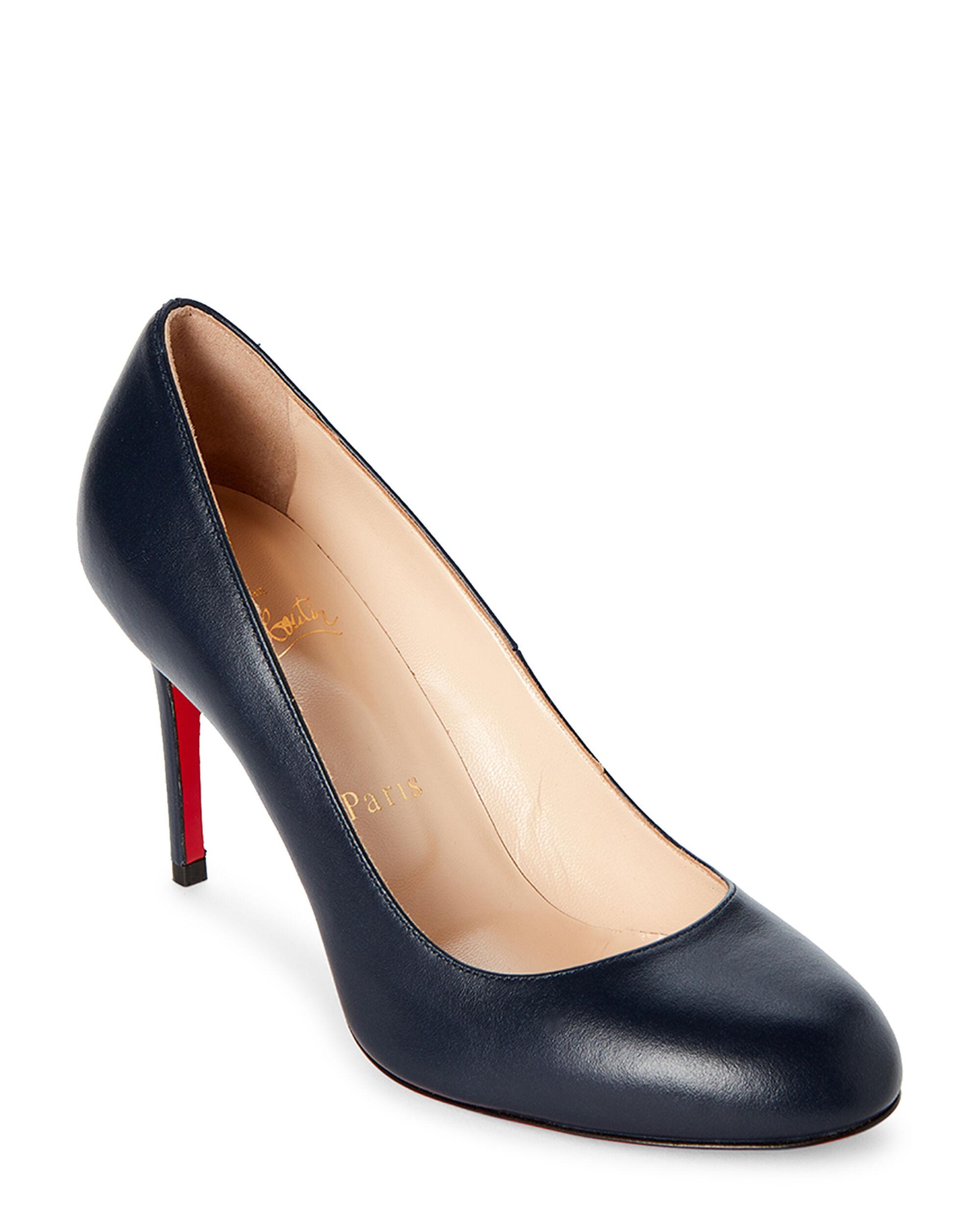 Christian Louboutin Navy Fifi 80 Leather Pumps in Blue Lyst
