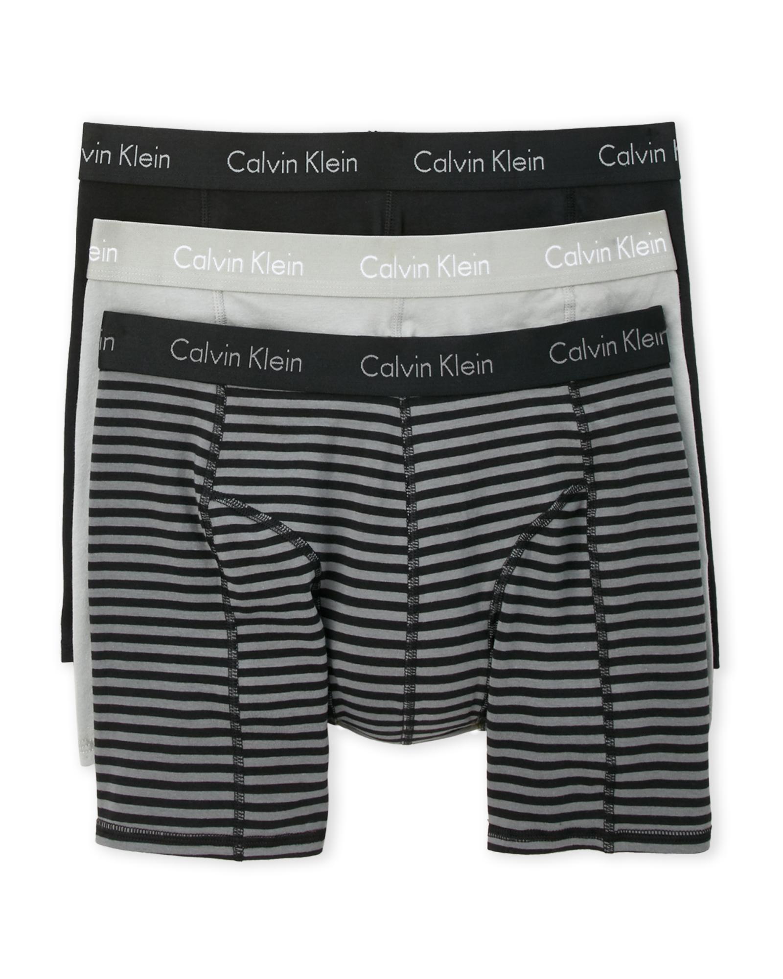 Calvin Klein 3Pack Cotton Comfort Fit Boxer Briefs in Stripe Grey
