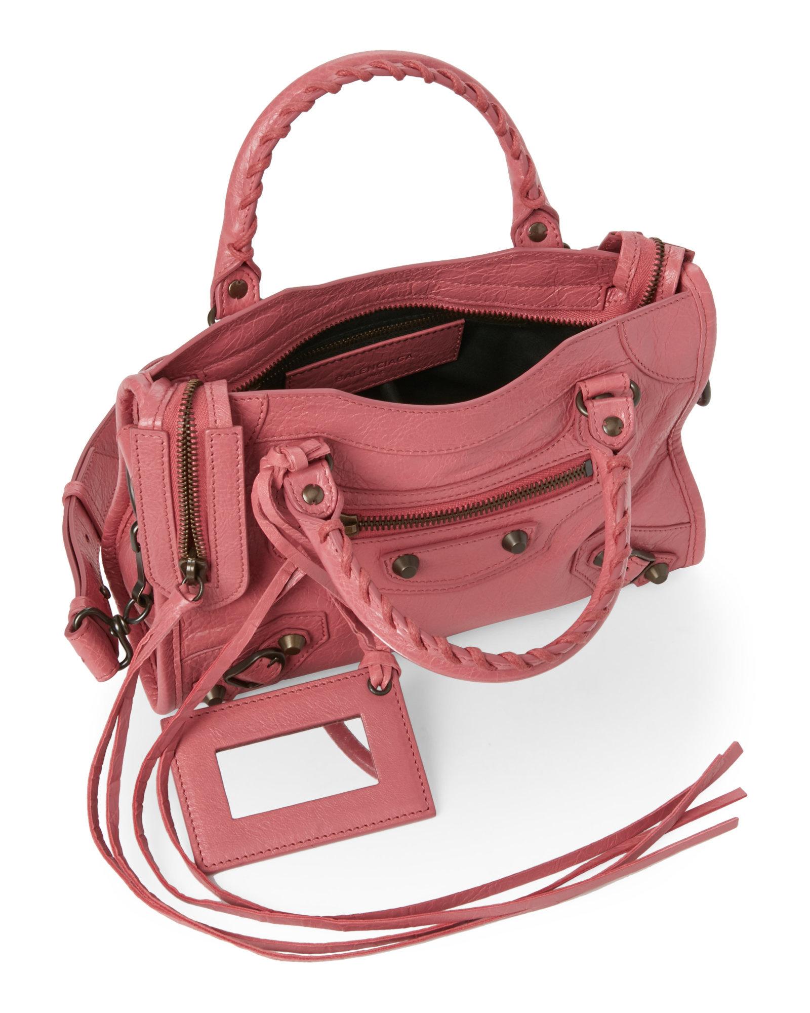 Balenciaga Leather Pink Classic Mini City Bag - Lyst