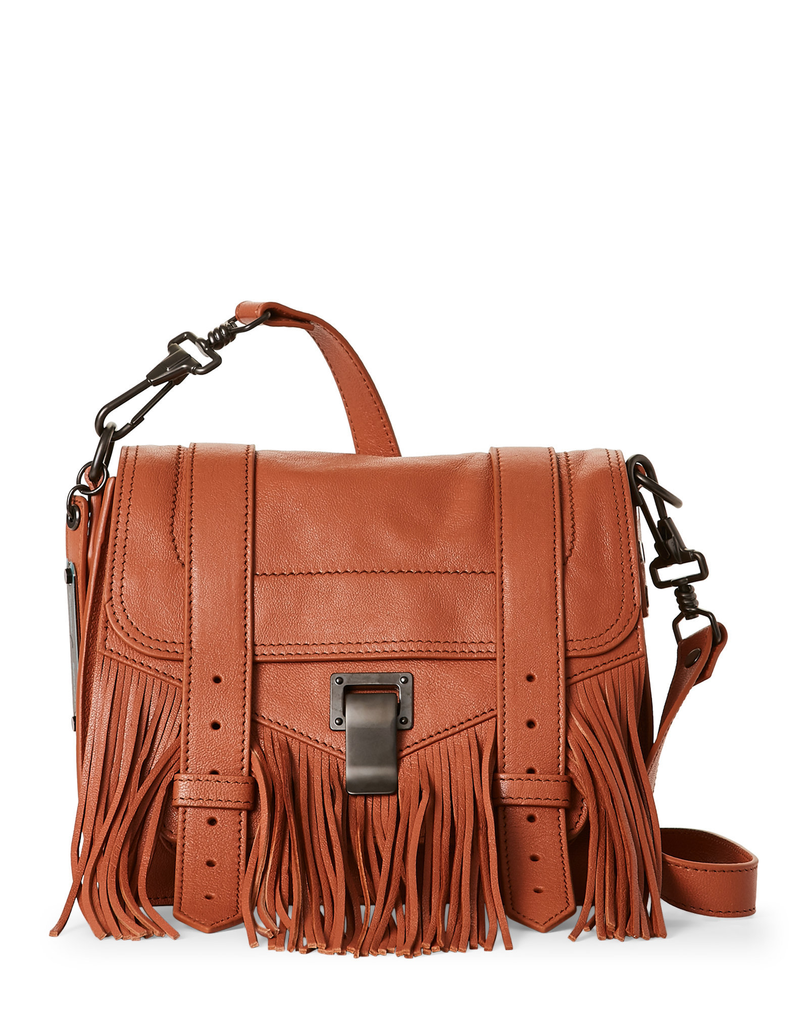 Proenza Schouler Leather Dune Ps1 Fringe Pouch Crossbody in Brown - Lyst