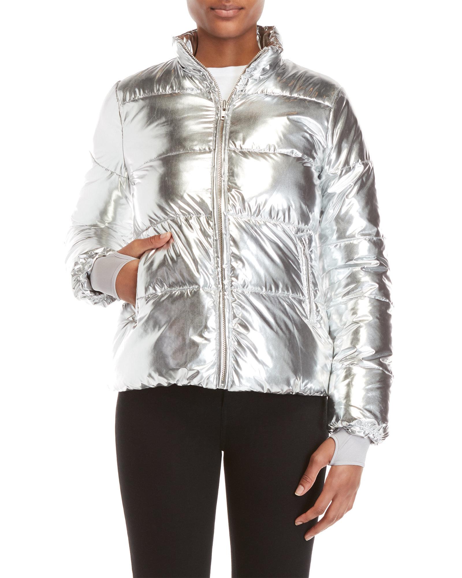 Download Lovers + Friends Synthetic Silver Edelweiss Puffer Jacket ...